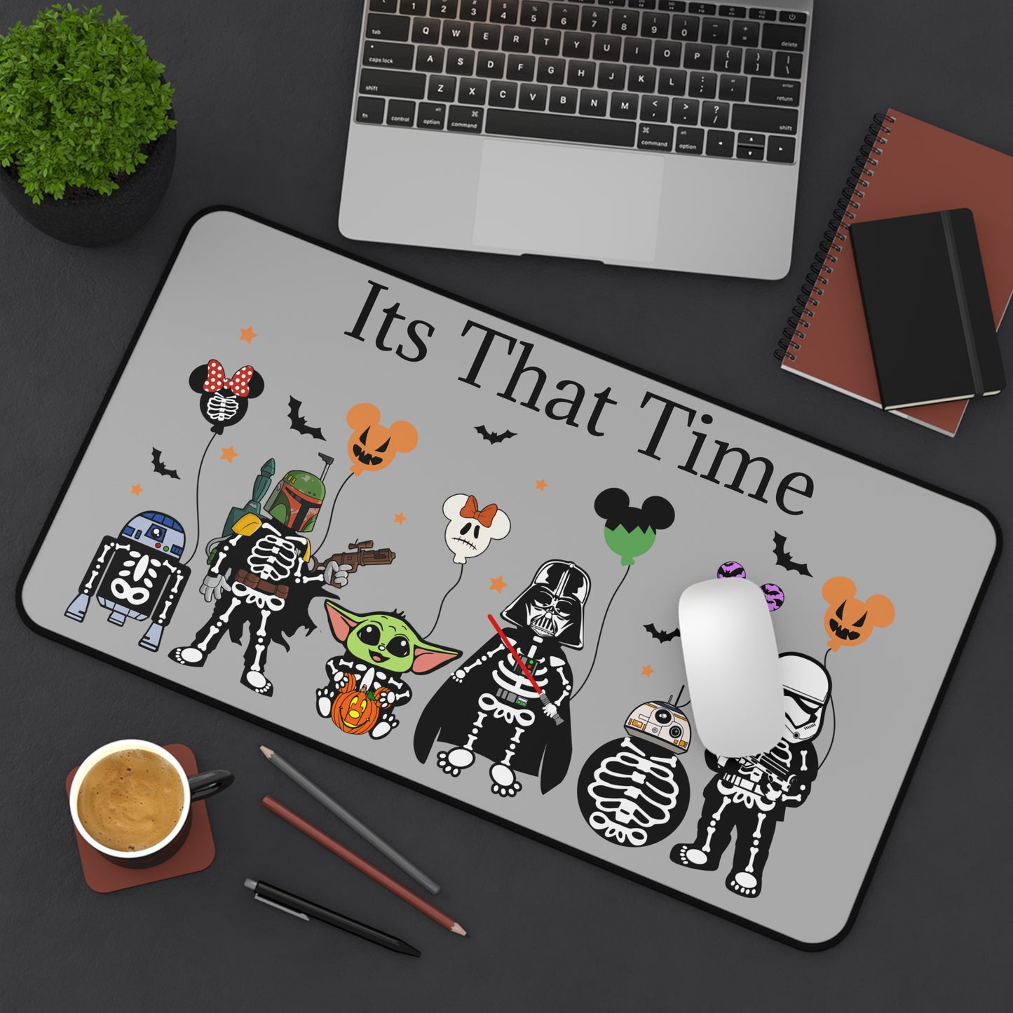 It's That Time Star Wars Halloween Characters Desk Mat - Spooky and Fun Office Accessory