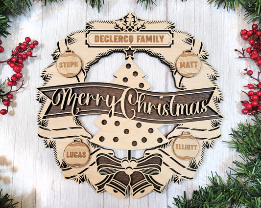 Personalized Wood Christmas Wreaths