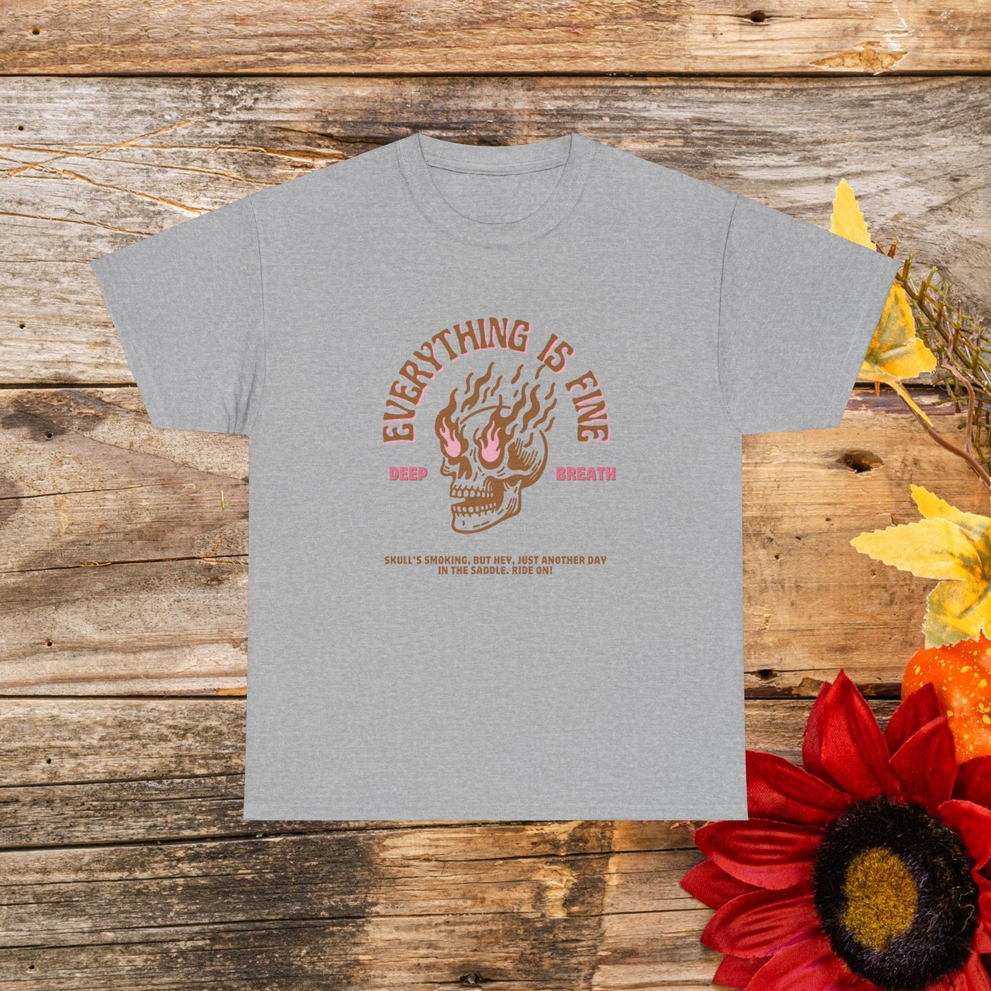 Everything is Fine, Deep Breath" Heavy Cotton T-Shirt