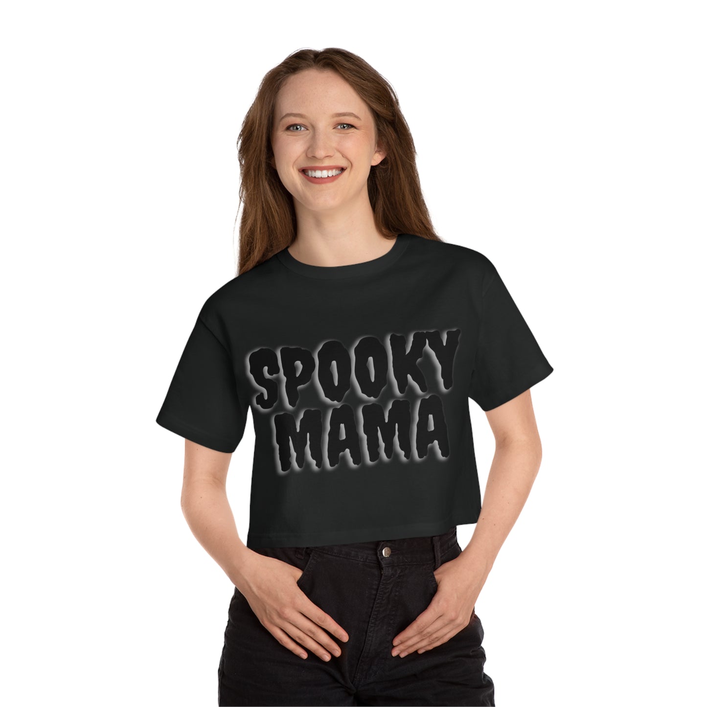 Spooky Mama Crop Top - Trendy Halloween Apparel for Moms