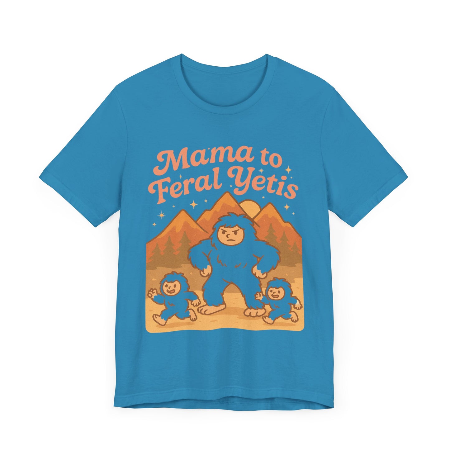 Mama to Feral Yetis Unisex Tee, Funny Family T-Shirt, Gift for Moms, Unique Yeti Shirt, Cool Casual Wear, Feral Yetis Merchandise