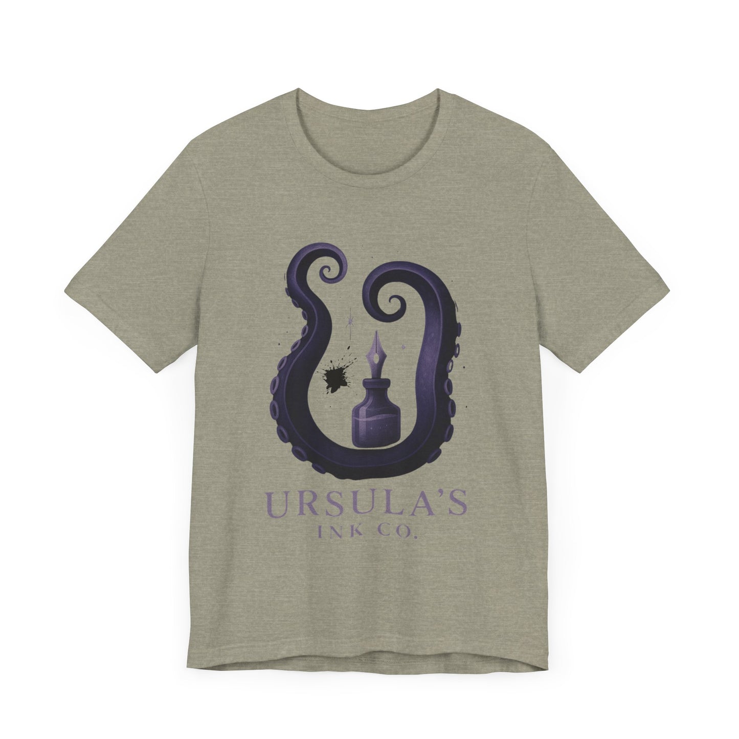Ursulas Ink Co - Spooky Octopus Tentacle Ink Bottle T-Shirt - Vintage Nautical Style - Villain Themed - Disney Themed