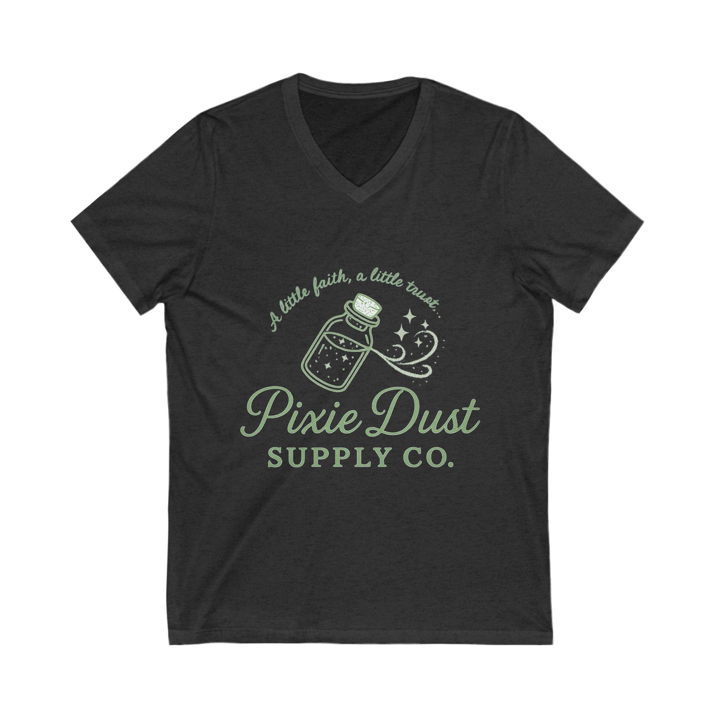 Pixie Dust Supply Co. V-Neck Tee, Magical T-Shirt, Fairy-Themed Merchandise, Gift for Dreamers, Enchanting Apparel, Lighthearted Fashion