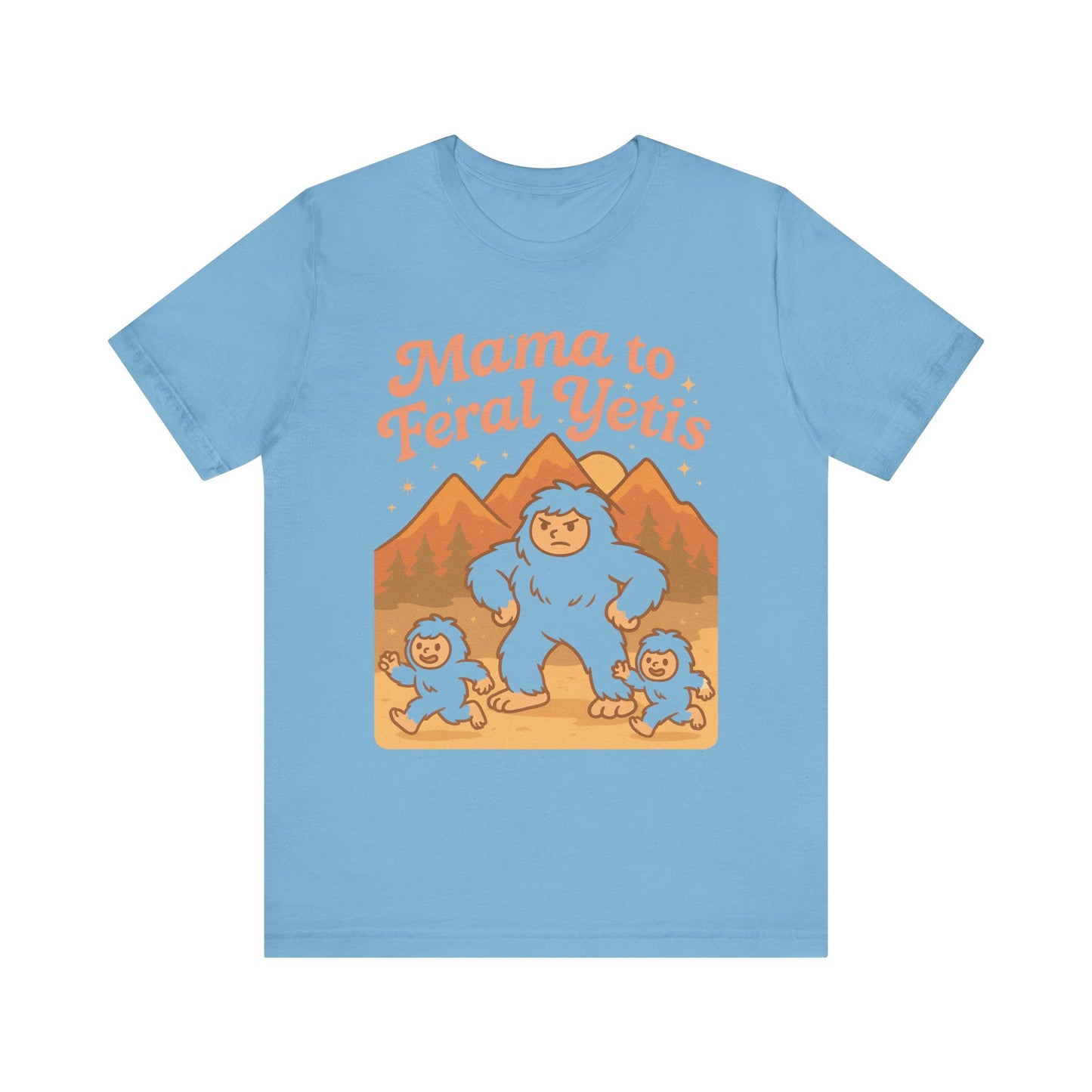 Mama to Feral Yetis Unisex Tee, Funny Family T-Shirt, Gift for Moms, Unique Yeti Shirt, Cool Casual Wear, Feral Yetis Merchandise