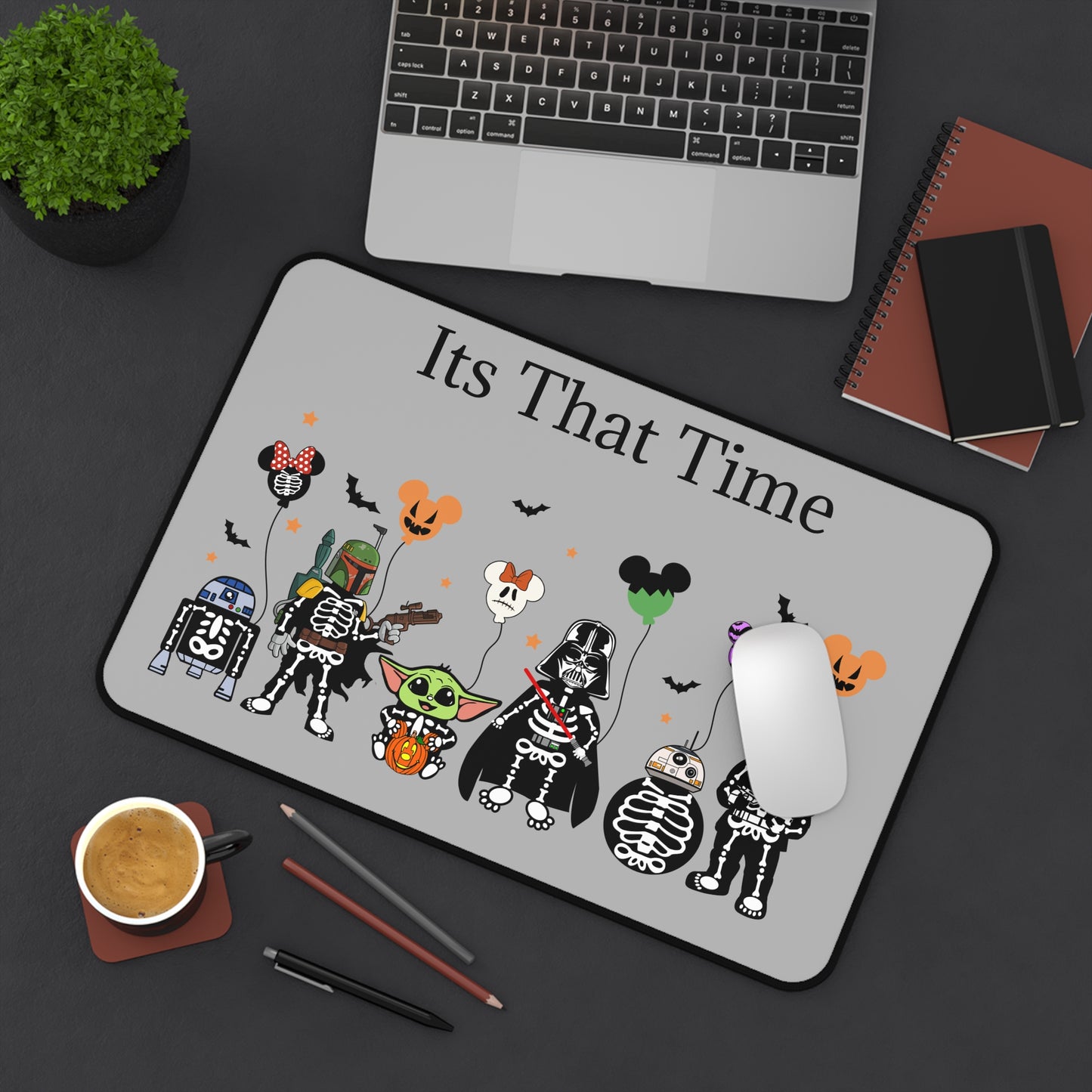 It's That Time Star Wars Halloween Characters Desk Mat - Spooky and Fun Office Accessory