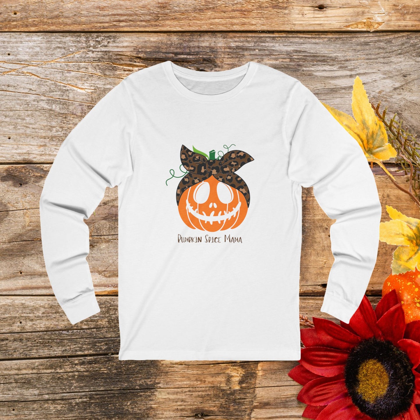 Pumpkin Spice Mama T-Shirt - Fall Fashion with Leopard Print Flair