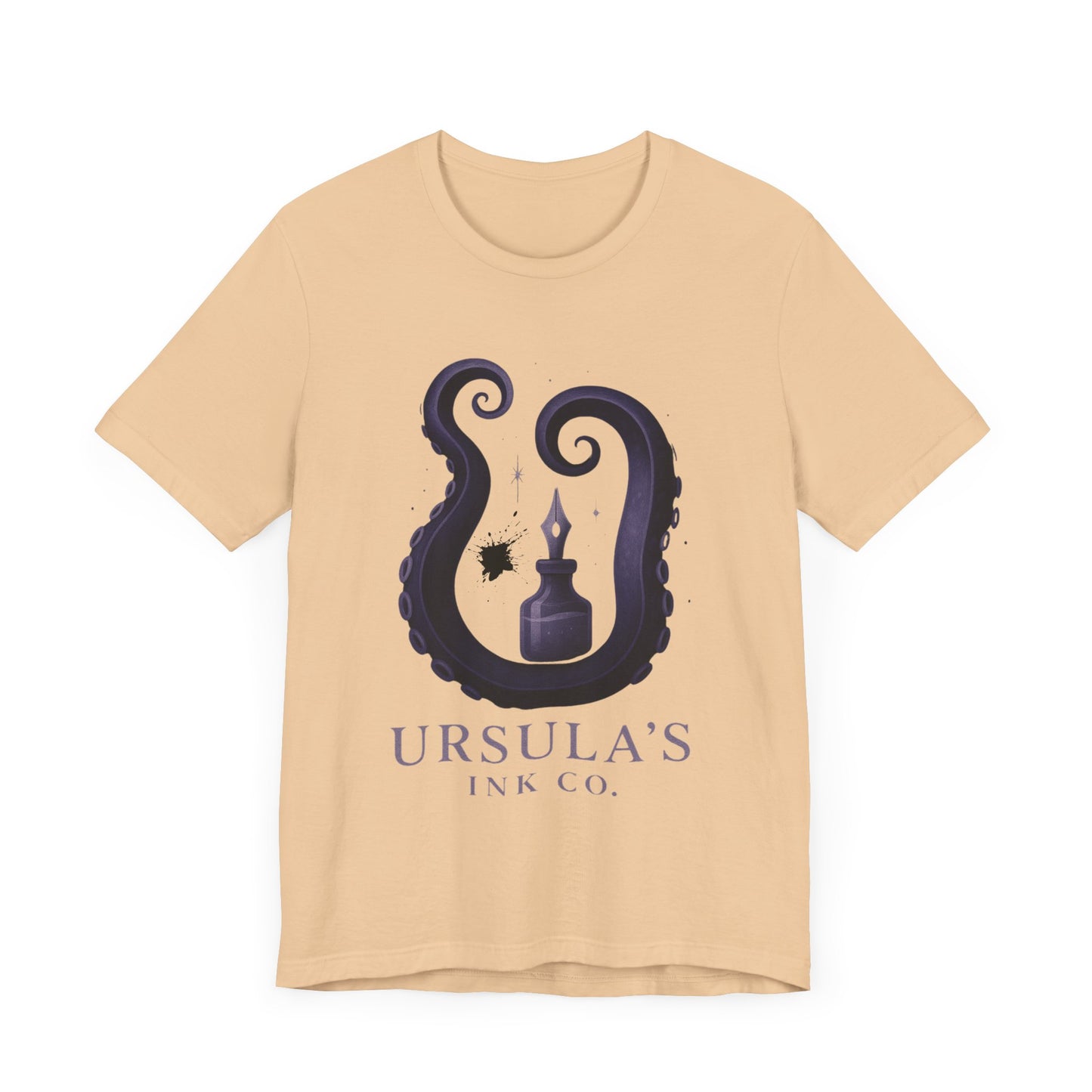 Ursulas Ink Co - Spooky Octopus Tentacle Ink Bottle T-Shirt - Vintage Nautical Style - Villain Themed - Disney Themed