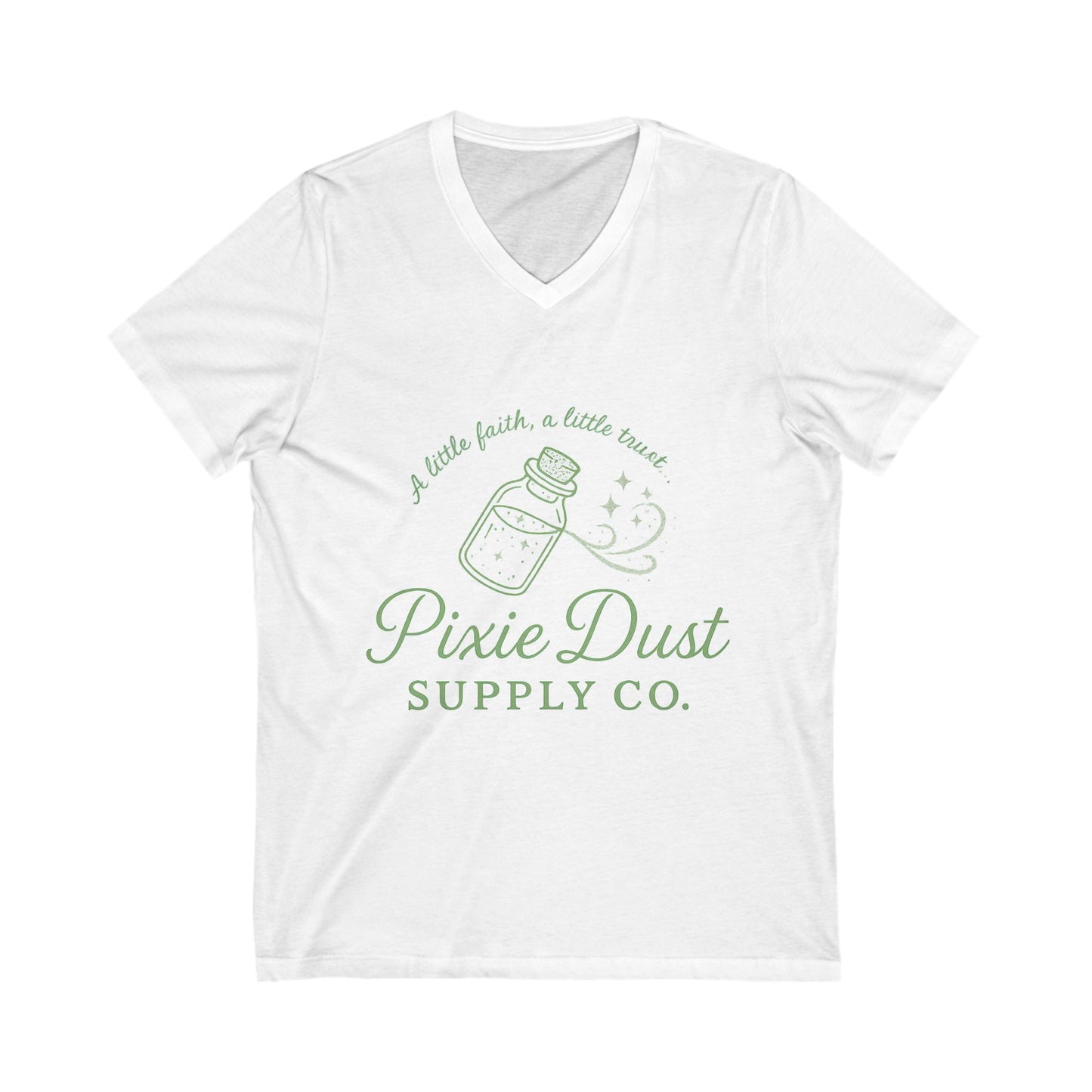 Pixie Dust Supply Co. V-Neck Tee, Magical T-Shirt, Fairy-Themed Merchandise, Gift for Dreamers, Enchanting Apparel, Lighthearted Fashion