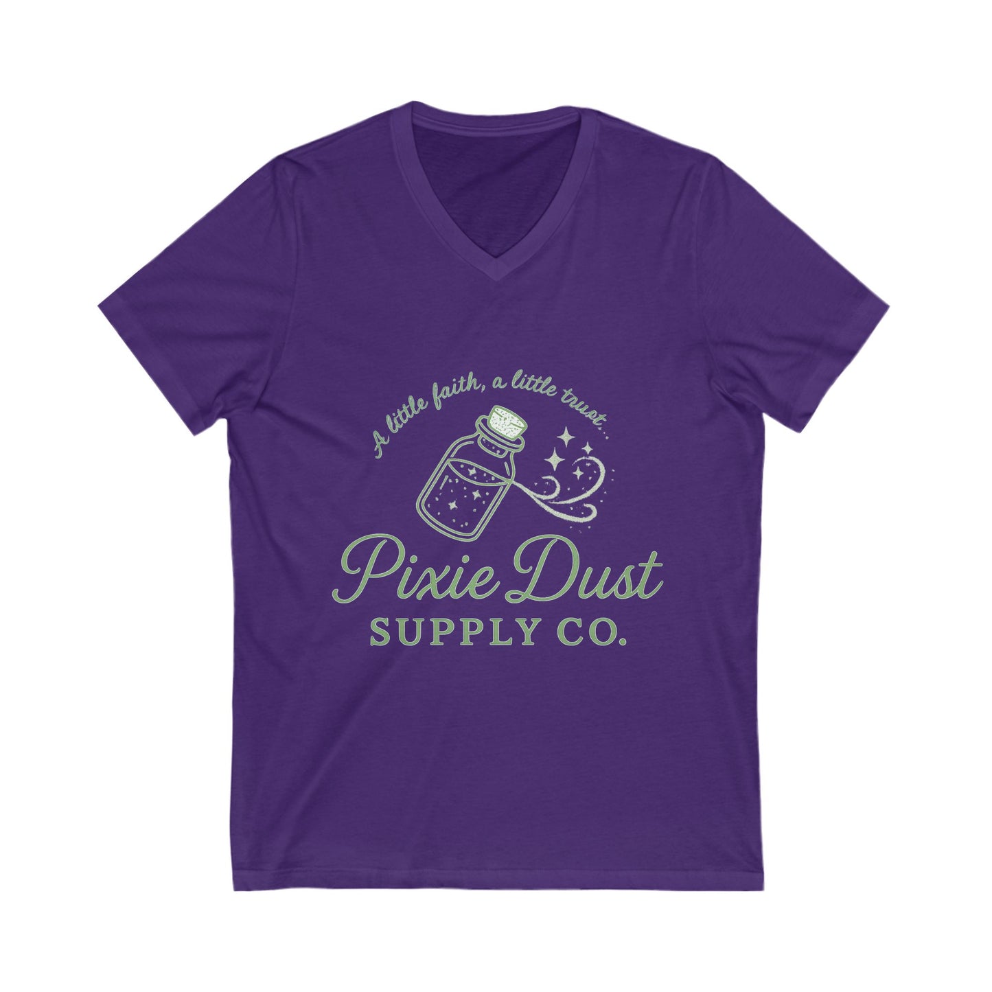 Pixie Dust Supply Co. V-Neck Tee, Magical T-Shirt, Fairy-Themed Merchandise, Gift for Dreamers, Enchanting Apparel, Lighthearted Fashion