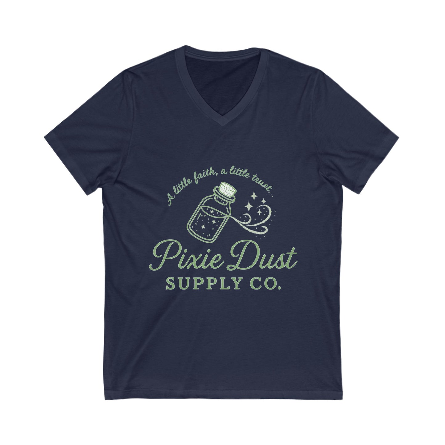 Pixie Dust Supply Co. V-Neck Tee, Magical T-Shirt, Fairy-Themed Merchandise, Gift for Dreamers, Enchanting Apparel, Lighthearted Fashion