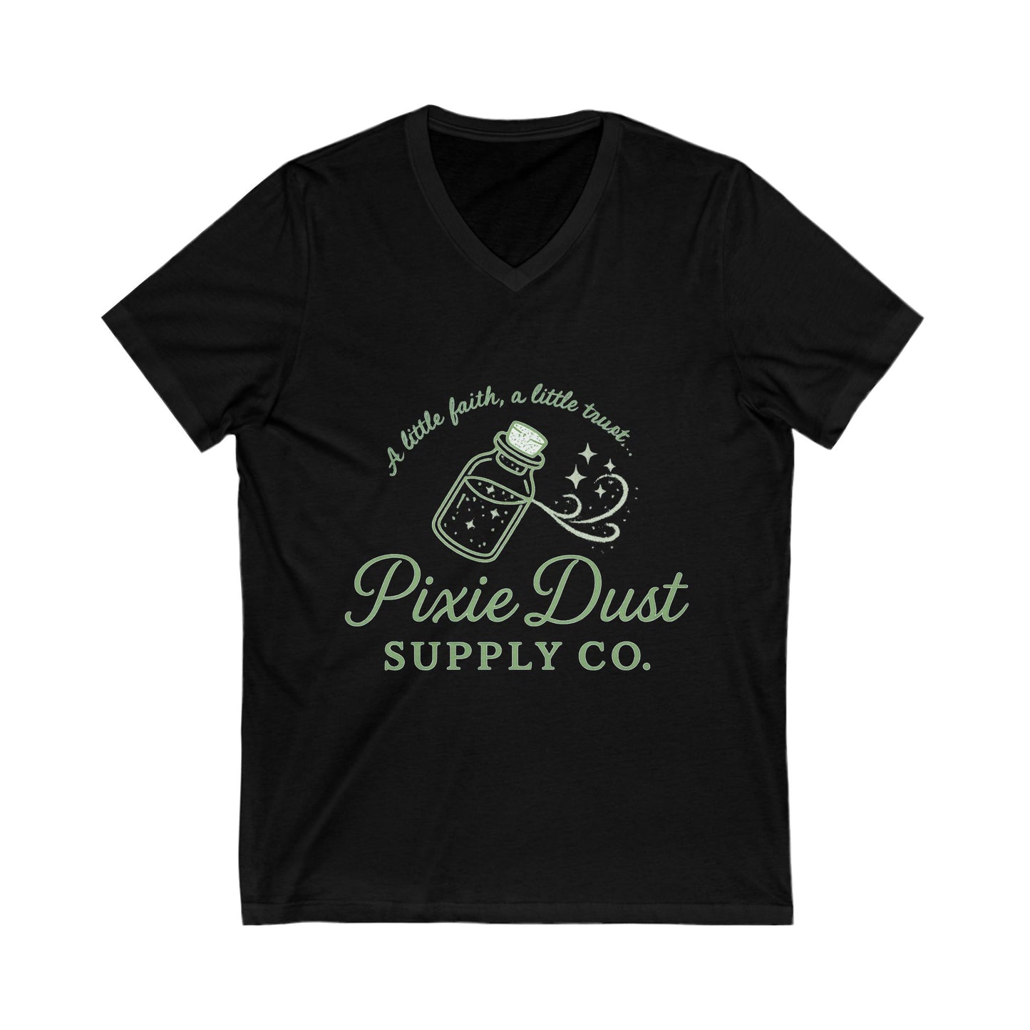 Pixie Dust Supply Co. V-Neck Tee, Magical T-Shirt, Fairy-Themed Merchandise, Gift for Dreamers, Enchanting Apparel, Lighthearted Fashion