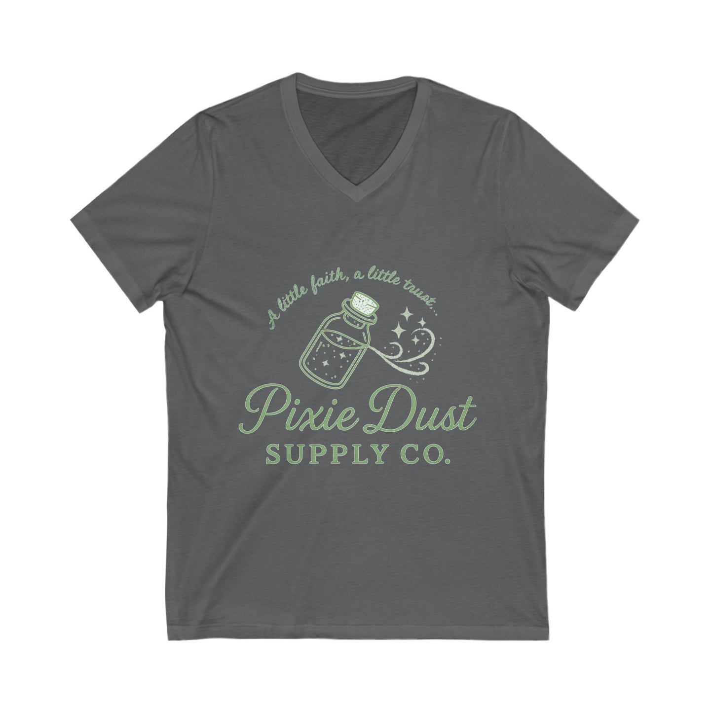 Pixie Dust Supply Co. V-Neck Tee, Magical T-Shirt, Fairy-Themed Merchandise, Gift for Dreamers, Enchanting Apparel, Lighthearted Fashion