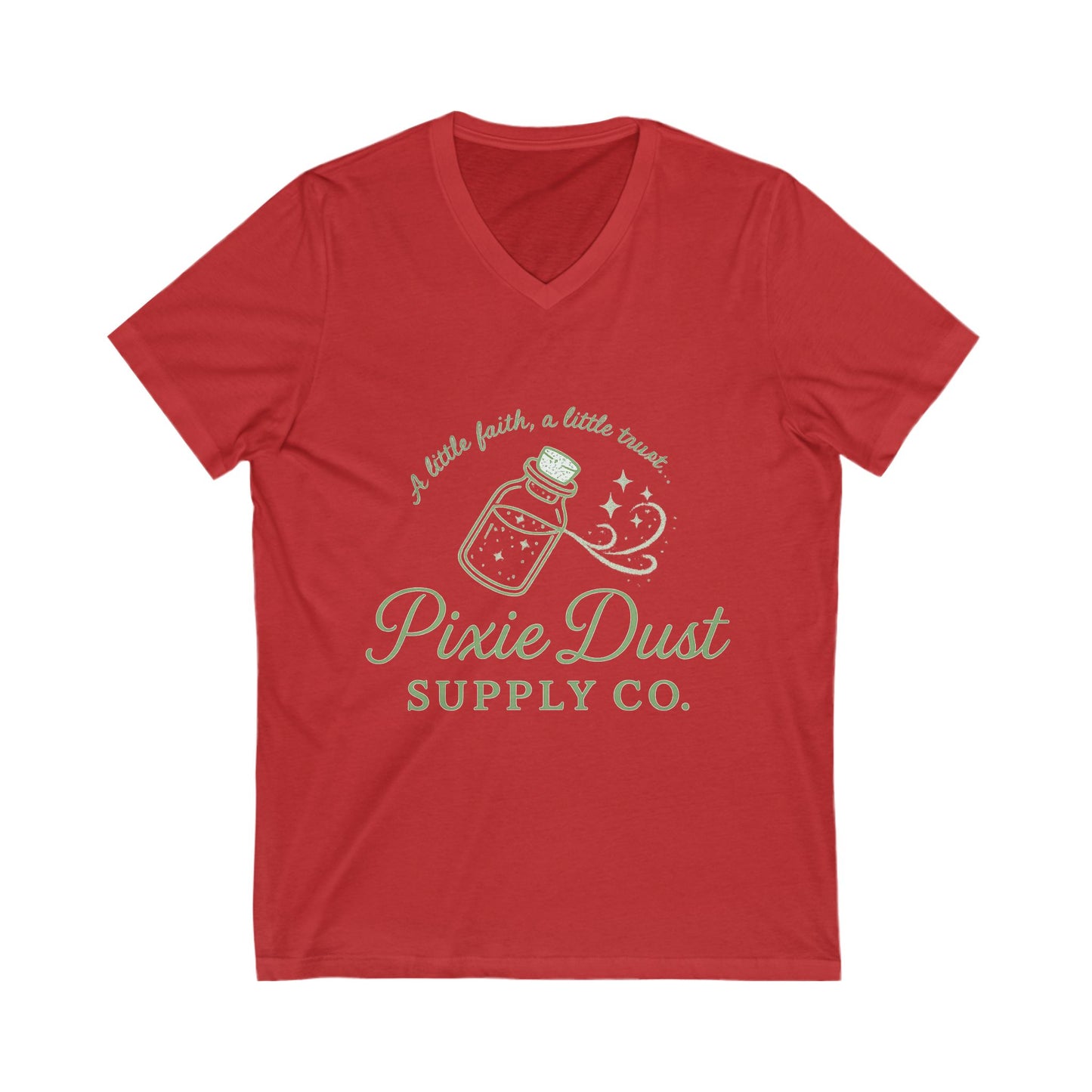 Pixie Dust Supply Co. V-Neck Tee, Magical T-Shirt, Fairy-Themed Merchandise, Gift for Dreamers, Enchanting Apparel, Lighthearted Fashion