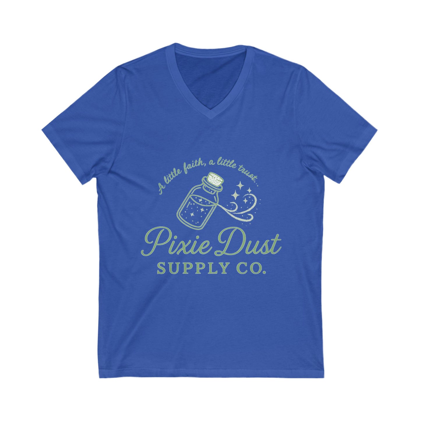 Pixie Dust Supply Co. V-Neck Tee, Magical T-Shirt, Fairy-Themed Merchandise, Gift for Dreamers, Enchanting Apparel, Lighthearted Fashion