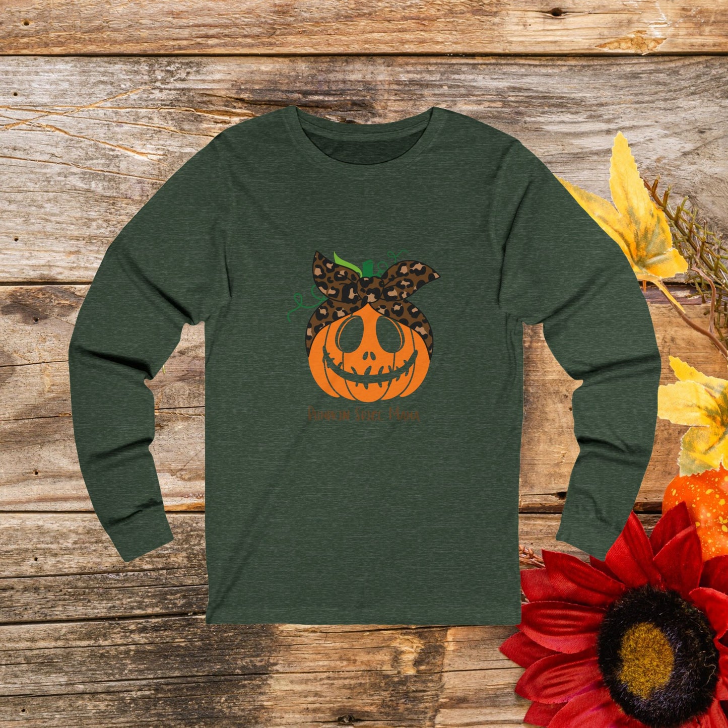 Pumpkin Spice Mama T-Shirt - Fall Fashion with Leopard Print Flair