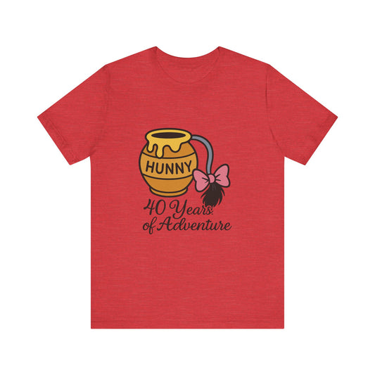 Hunny Adventure Tee - 40 Years of Adventure, Gifts for Adults, Birthday Shirt, Fun T-Shirt, Casual Wear, Unisex Jersey Tee