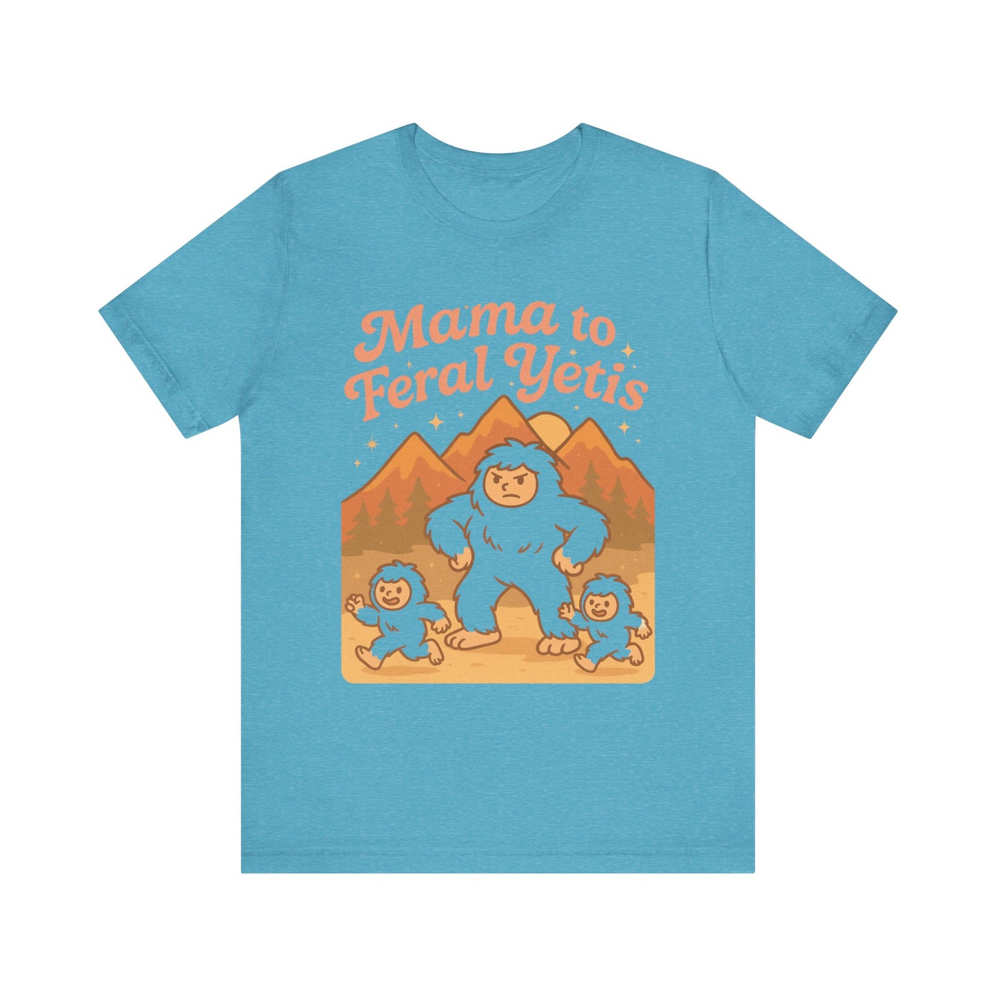 Mama to Feral Yetis Unisex Tee, Funny Family T-Shirt, Gift for Moms, Unique Yeti Shirt, Cool Casual Wear, Feral Yetis Merchandise