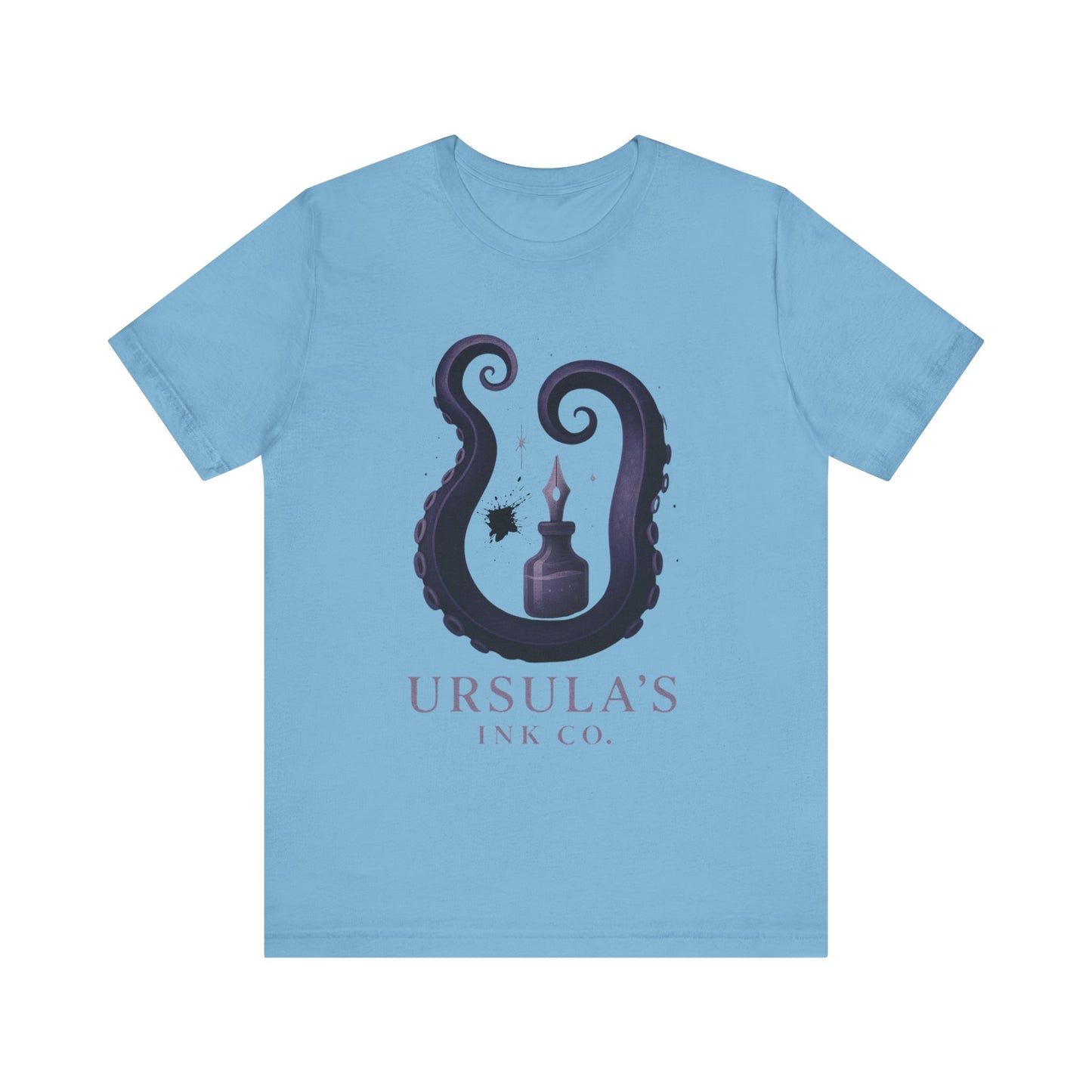 Ursulas Ink Co - Spooky Octopus Tentacle Ink Bottle T-Shirt - Vintage Nautical Style - Villain Themed - Disney Themed