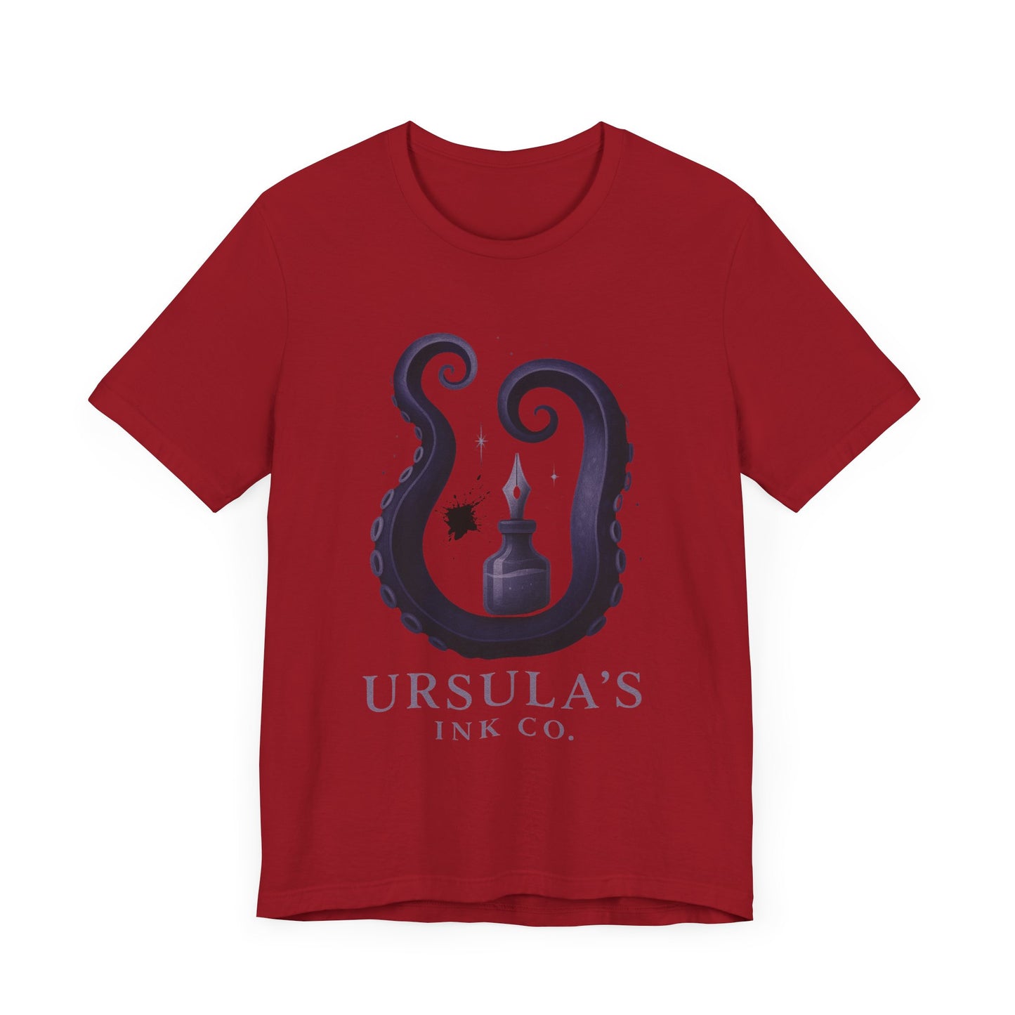 Ursulas Ink Co - Spooky Octopus Tentacle Ink Bottle T-Shirt - Vintage Nautical Style - Villain Themed - Disney Themed