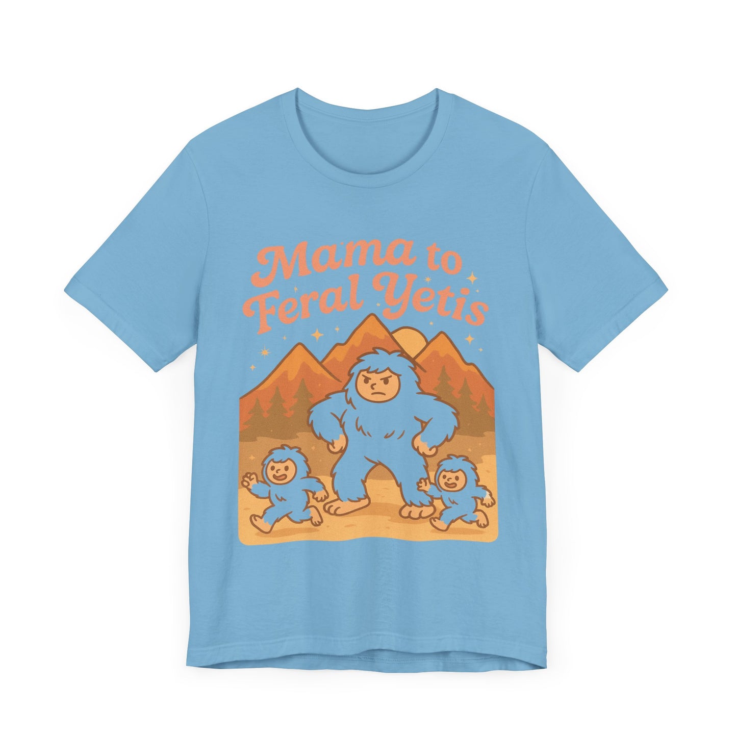 Mama to Feral Yetis Unisex Tee, Funny Family T-Shirt, Gift for Moms, Unique Yeti Shirt, Cool Casual Wear, Feral Yetis Merchandise