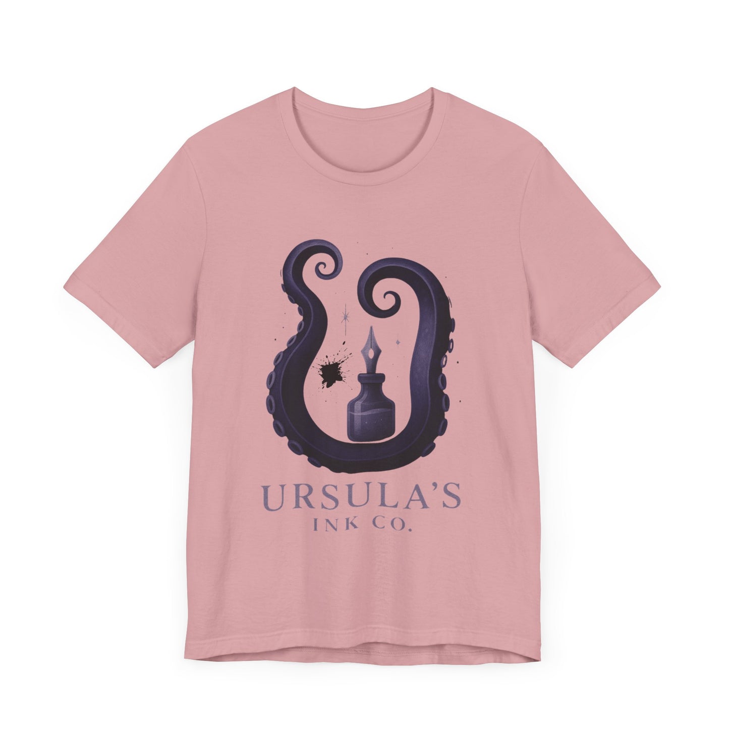 Ursulas Ink Co - Spooky Octopus Tentacle Ink Bottle T-Shirt - Vintage Nautical Style - Villain Themed - Disney Themed