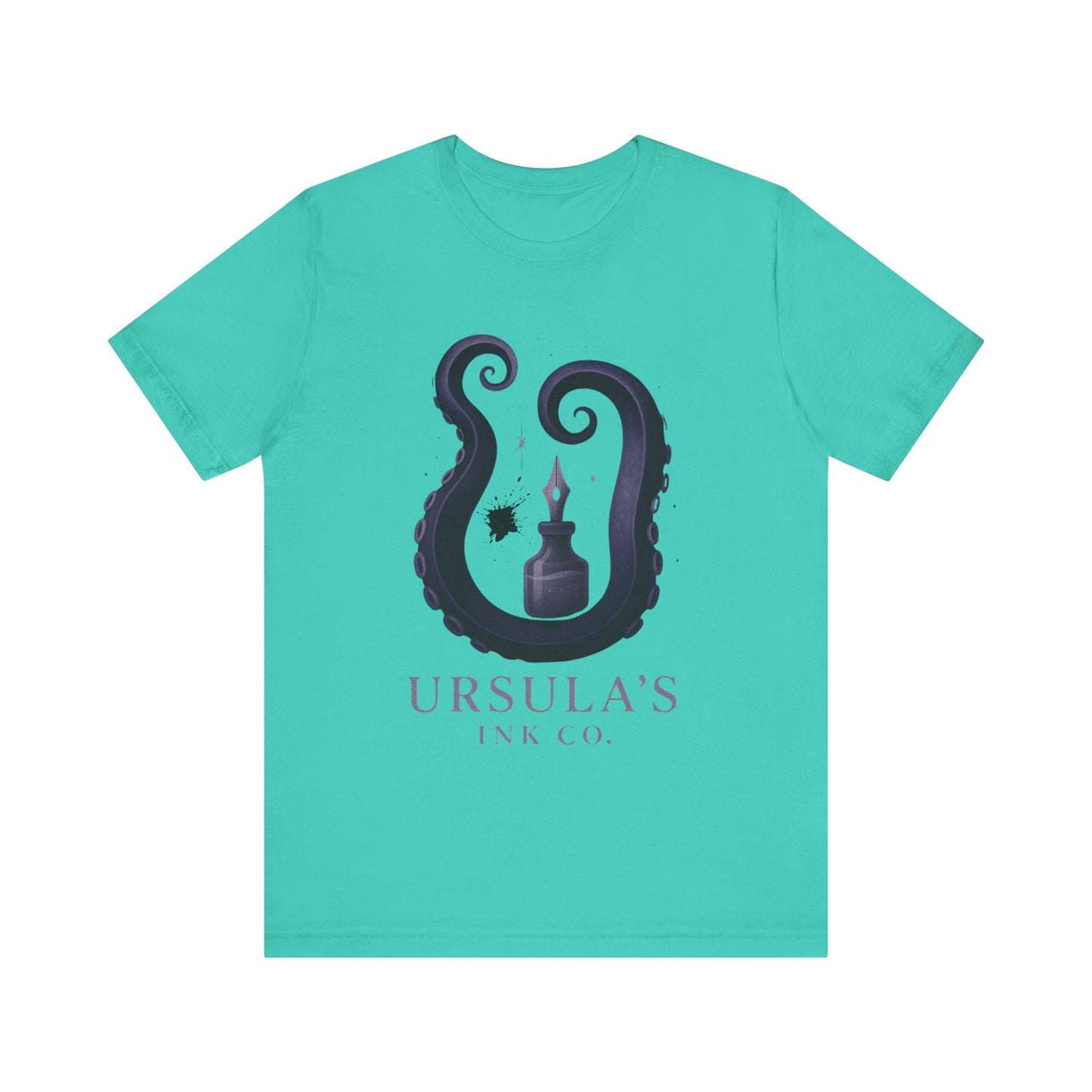 Ursulas Ink Co - Spooky Octopus Tentacle Ink Bottle T-Shirt - Vintage Nautical Style - Villain Themed - Disney Themed