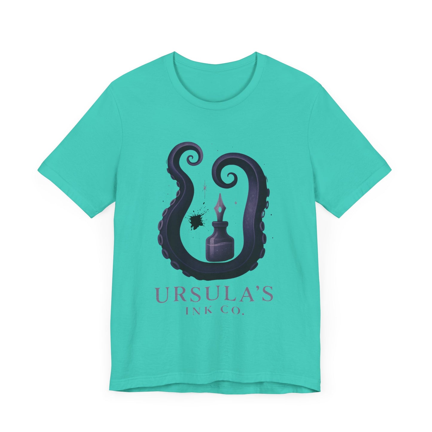 Ursulas Ink Co - Spooky Octopus Tentacle Ink Bottle T-Shirt - Vintage Nautical Style - Villain Themed - Disney Themed