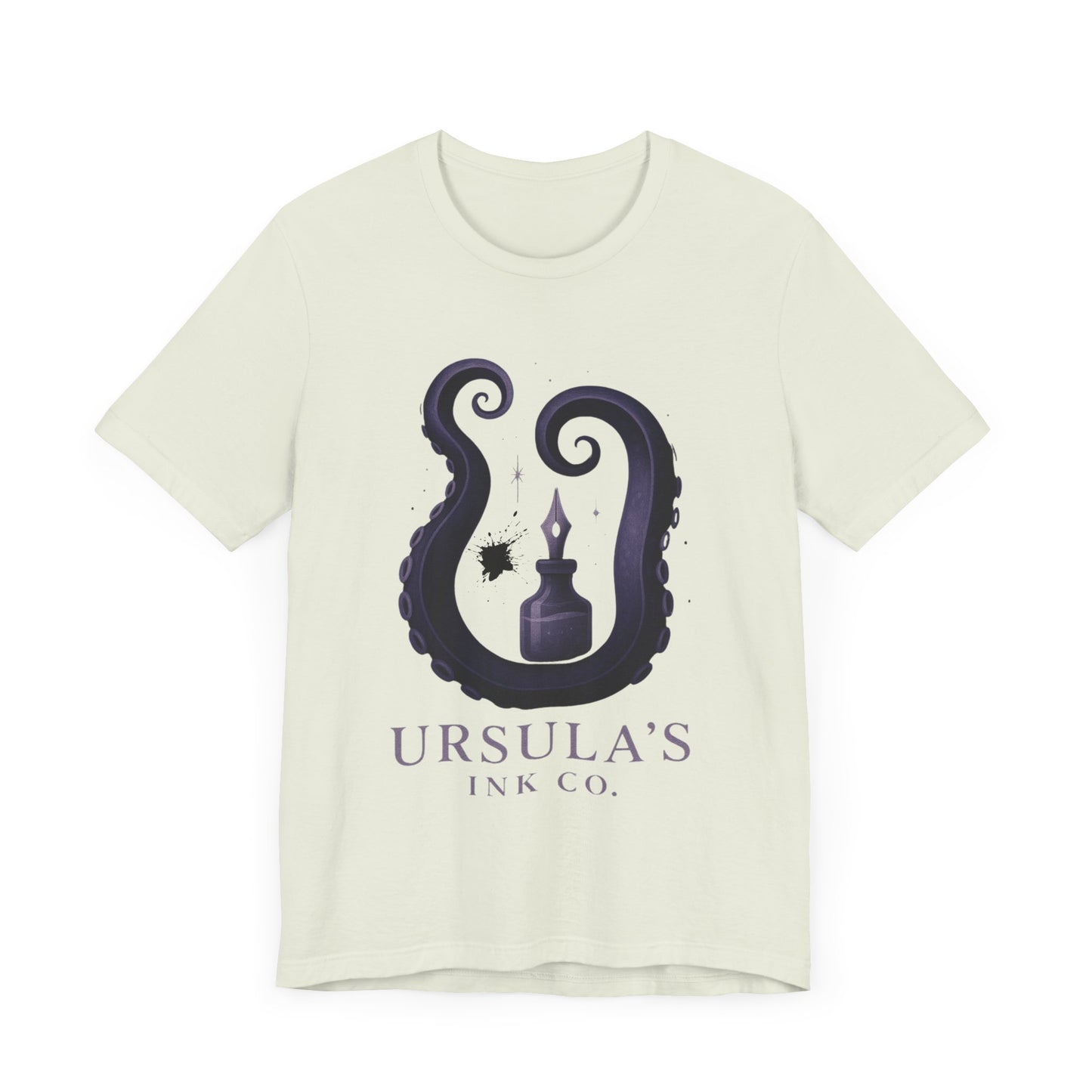 Ursulas Ink Co - Spooky Octopus Tentacle Ink Bottle T-Shirt - Vintage Nautical Style - Villain Themed - Disney Themed