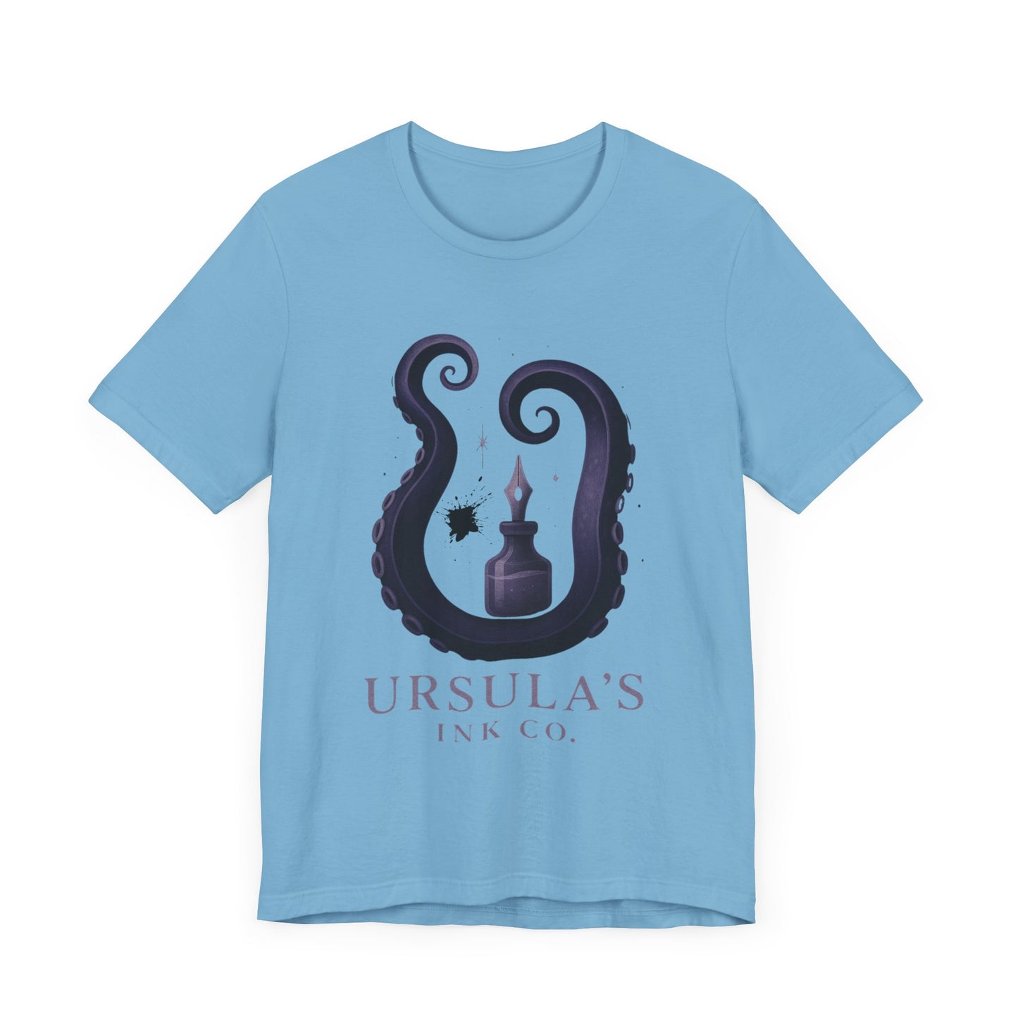 Ursulas Ink Co - Spooky Octopus Tentacle Ink Bottle T-Shirt - Vintage Nautical Style - Villain Themed - Disney Themed