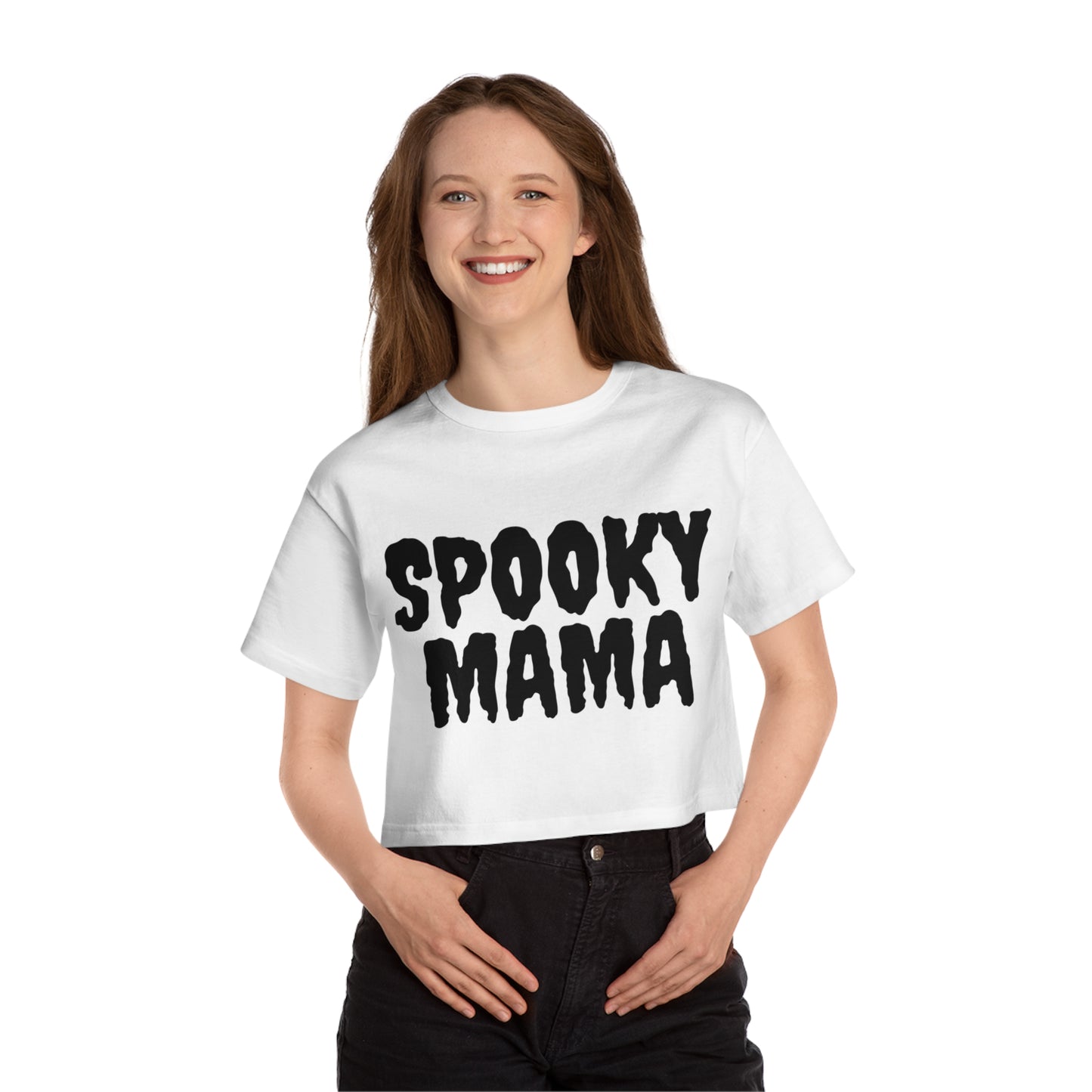 Spooky Mama Crop Top - Trendy Halloween Apparel for Moms