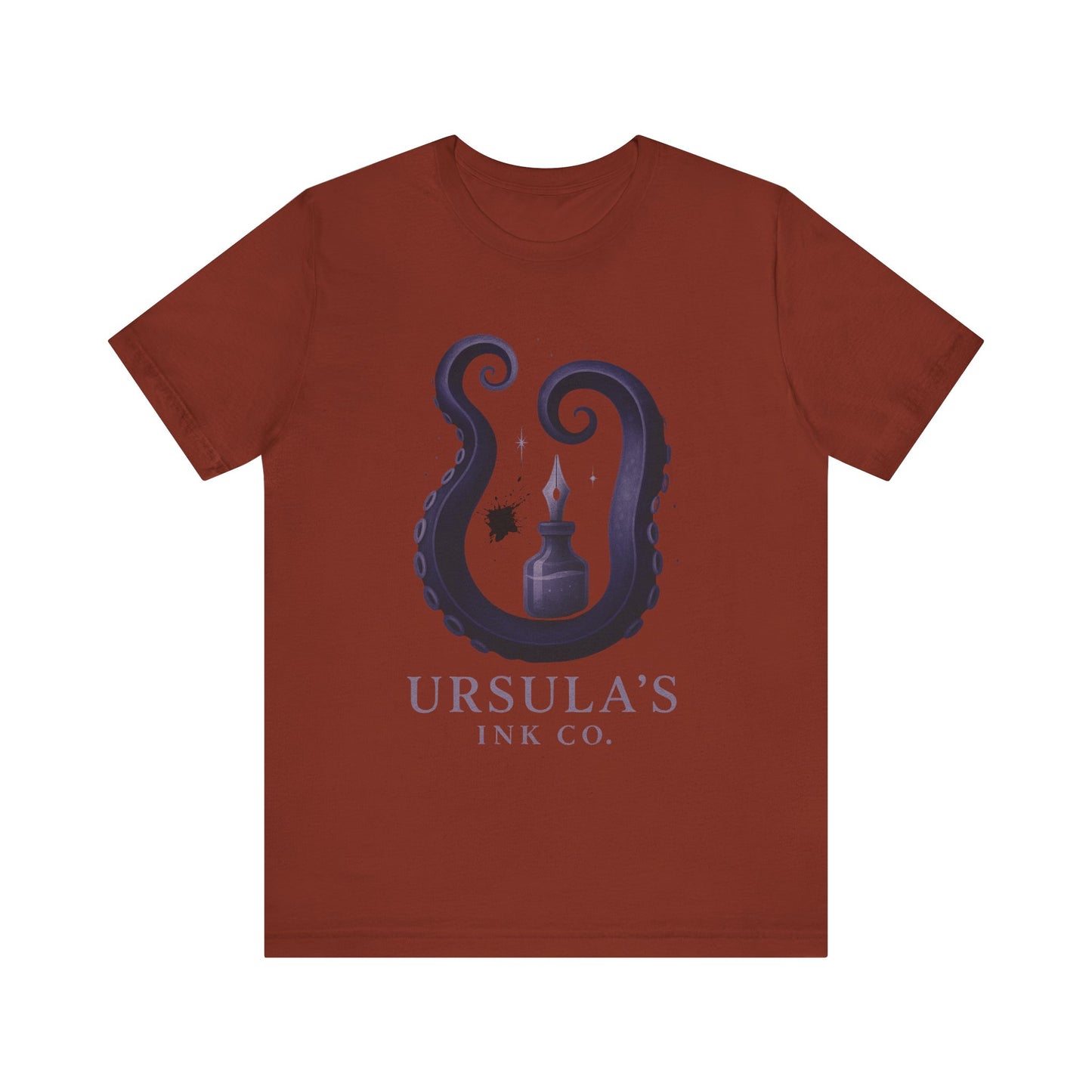 Ursulas Ink Co - Spooky Octopus Tentacle Ink Bottle T-Shirt - Vintage Nautical Style - Villain Themed - Disney Themed