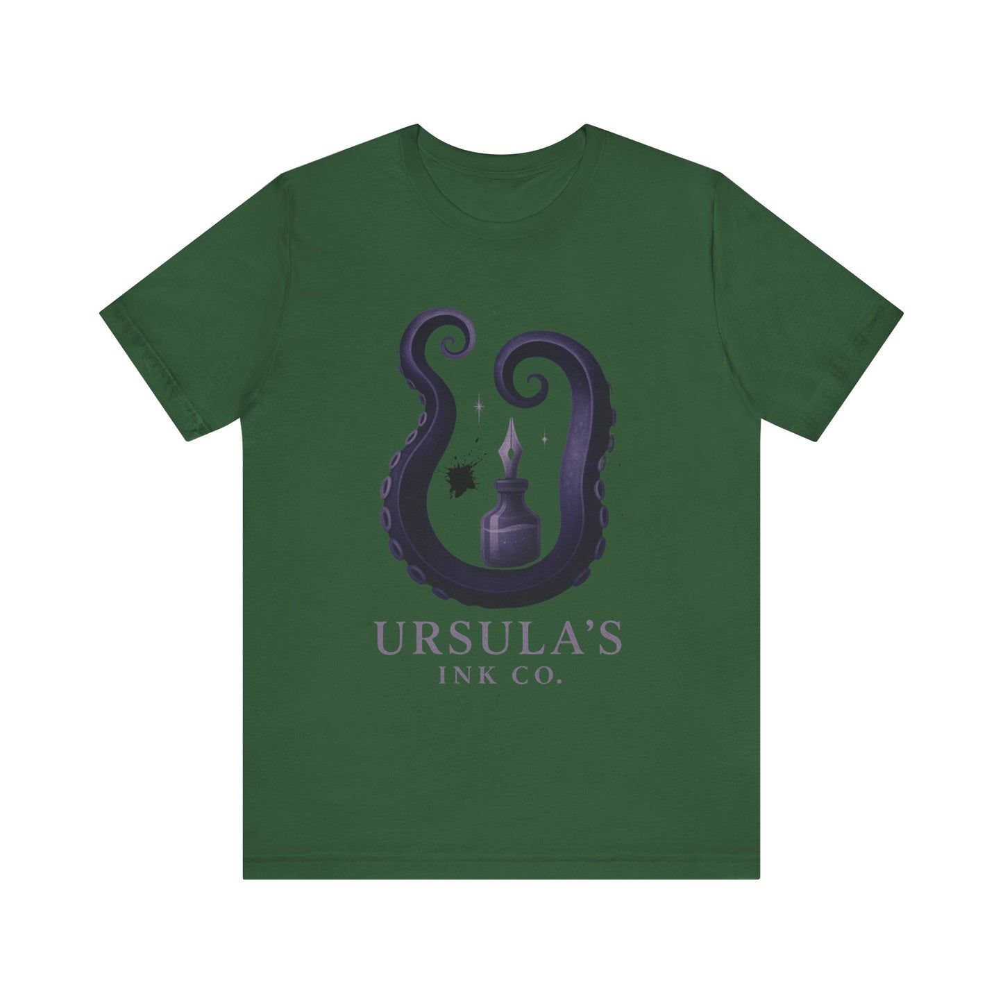 Ursulas Ink Co - Spooky Octopus Tentacle Ink Bottle T-Shirt - Vintage Nautical Style - Villain Themed - Disney Themed