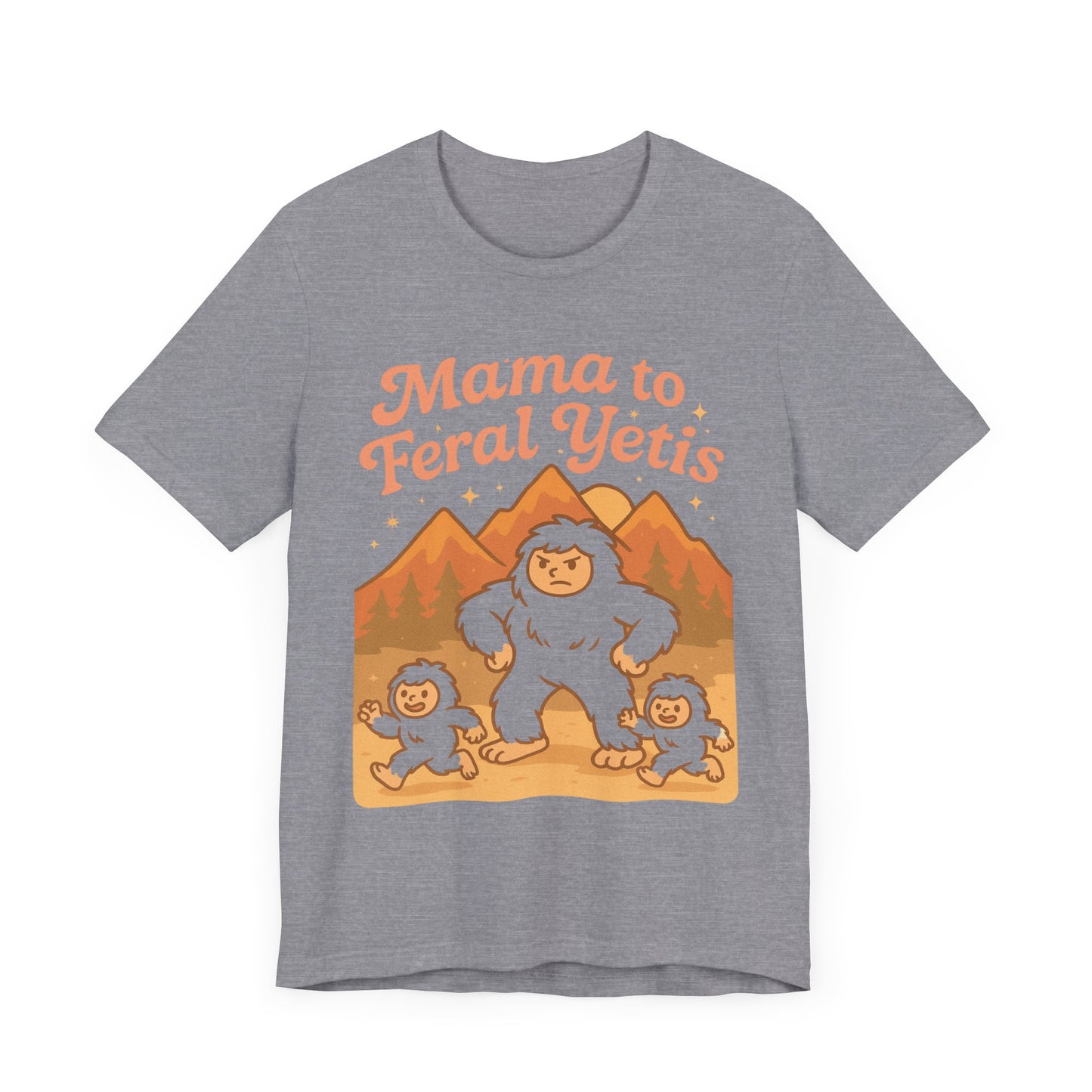 Mama to Feral Yetis Unisex Tee, Funny Family T-Shirt, Gift for Moms, Unique Yeti Shirt, Cool Casual Wear, Feral Yetis Merchandise