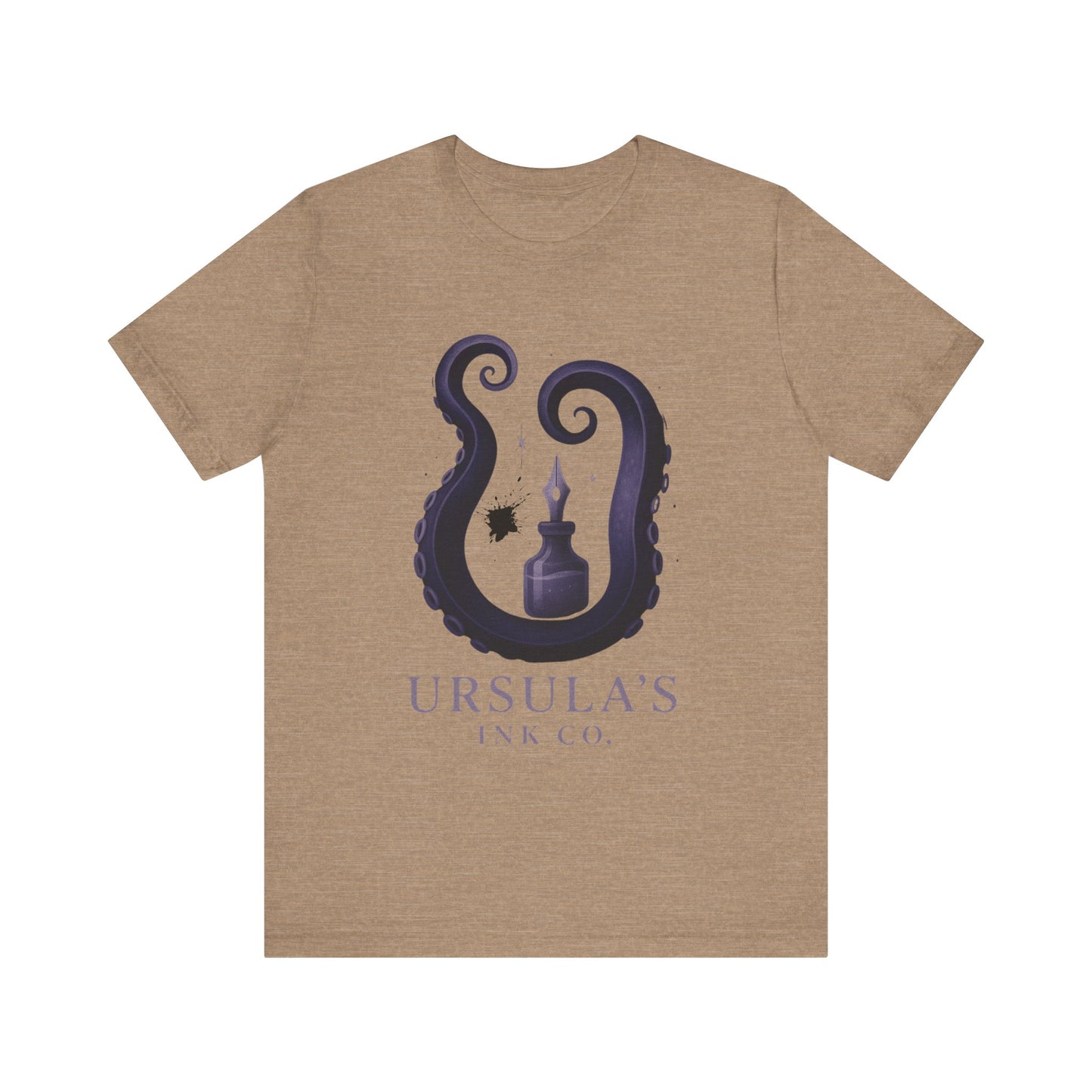 Ursulas Ink Co - Spooky Octopus Tentacle Ink Bottle T-Shirt - Vintage Nautical Style - Villain Themed - Disney Themed