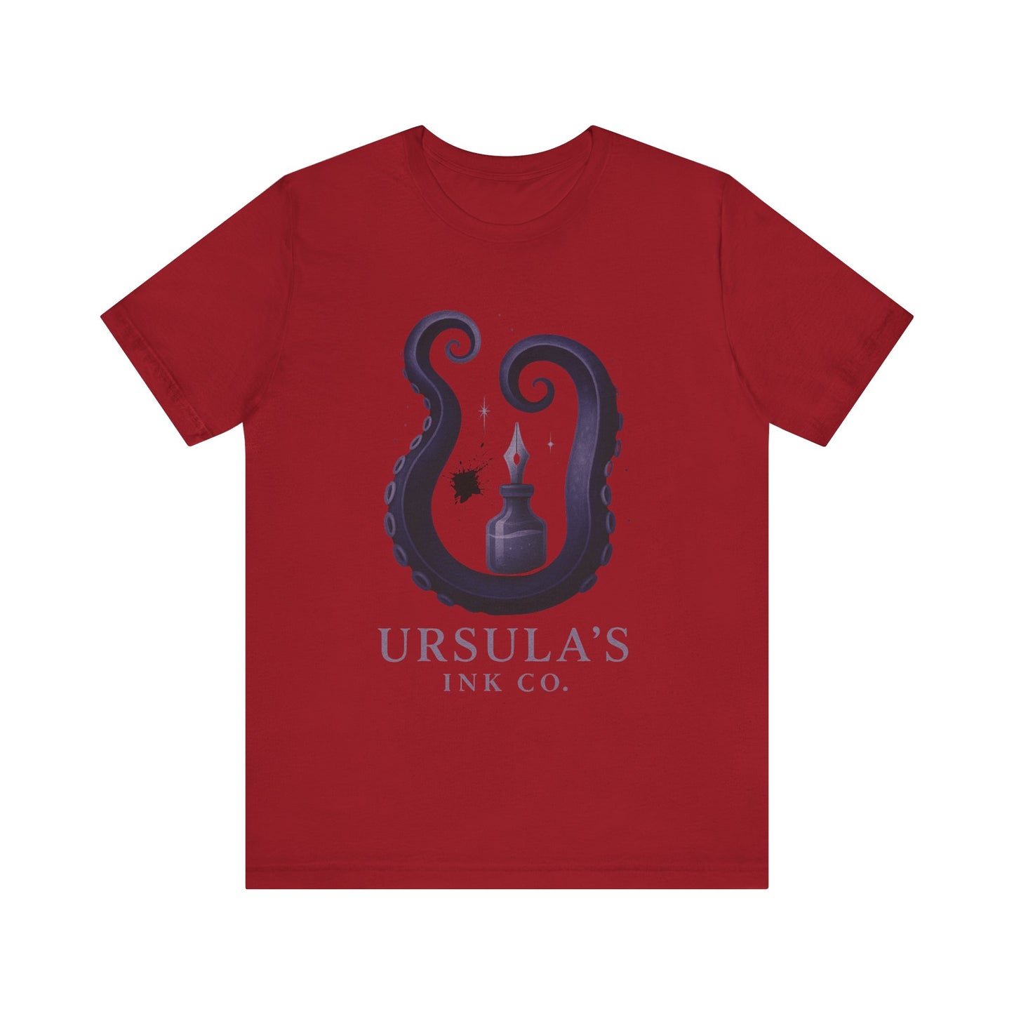 Ursulas Ink Co - Spooky Octopus Tentacle Ink Bottle T-Shirt - Vintage Nautical Style - Villain Themed - Disney Themed