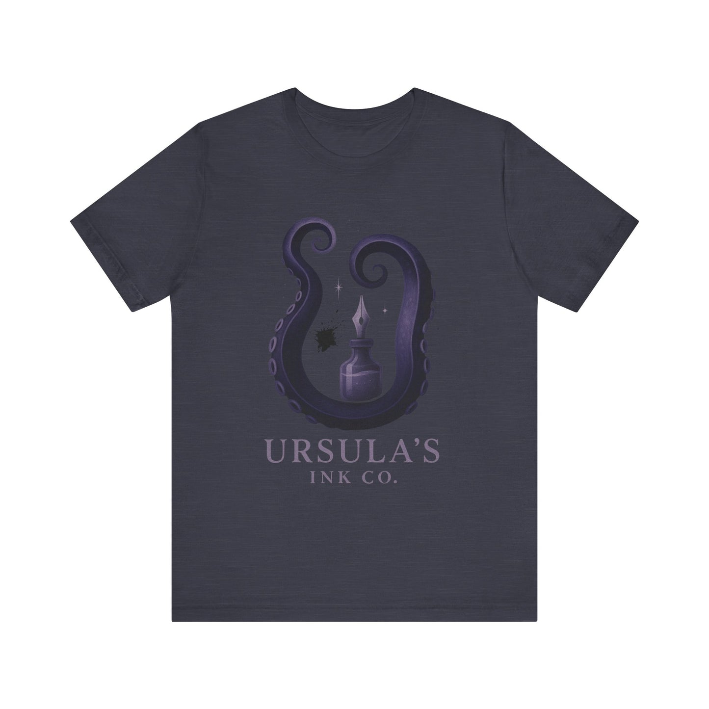 Ursulas Ink Co - Spooky Octopus Tentacle Ink Bottle T-Shirt - Vintage Nautical Style - Villain Themed - Disney Themed