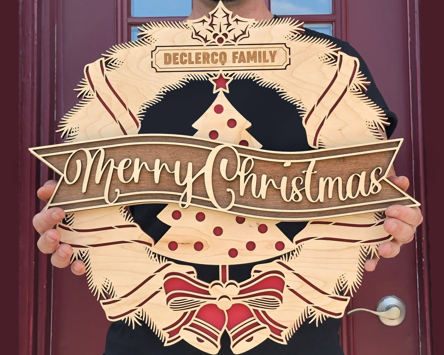Personalized Wood Christmas Wreaths