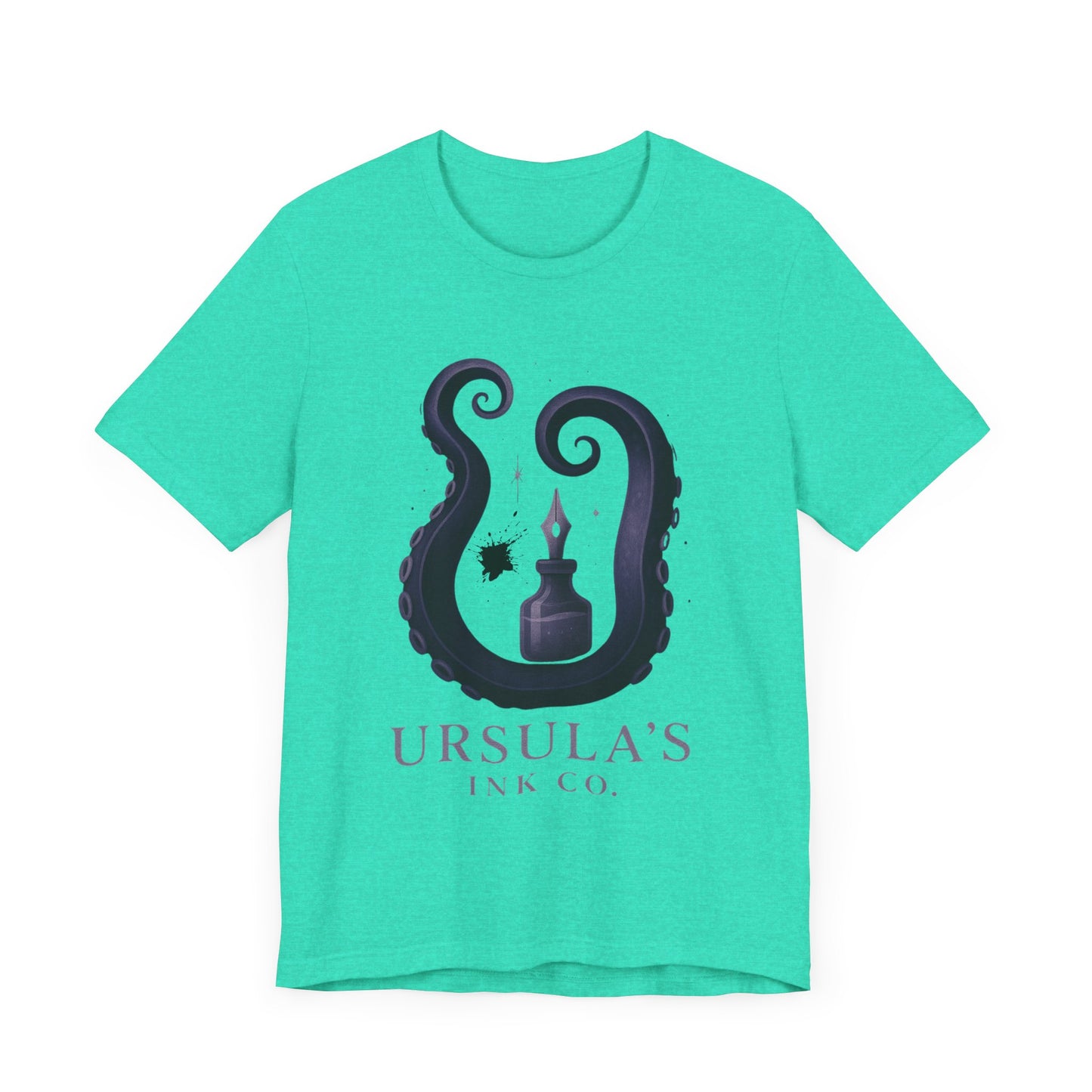 Ursulas Ink Co - Spooky Octopus Tentacle Ink Bottle T-Shirt - Vintage Nautical Style - Villain Themed - Disney Themed