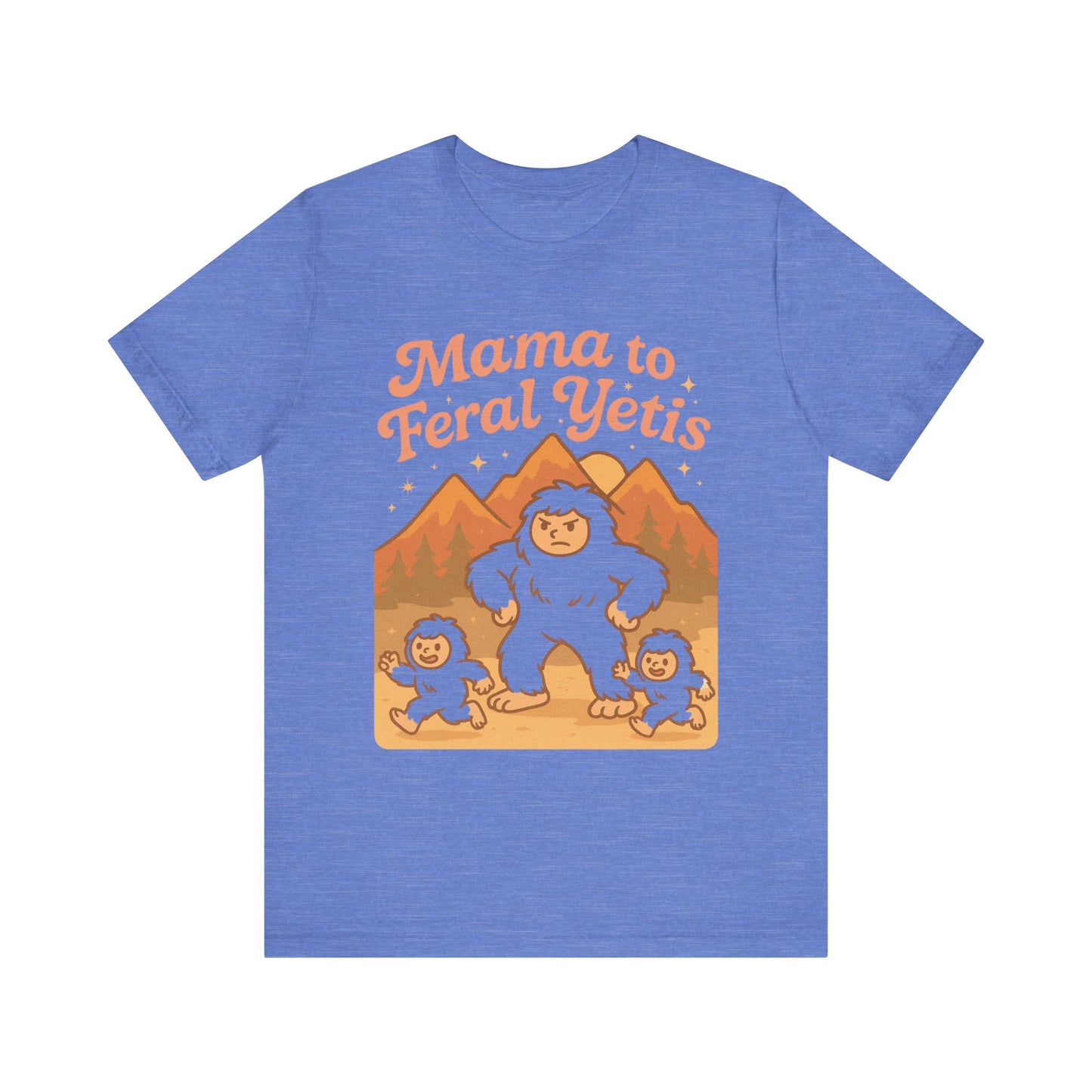Mama to Feral Yetis Unisex Tee, Funny Family T-Shirt, Gift for Moms, Unique Yeti Shirt, Cool Casual Wear, Feral Yetis Merchandise