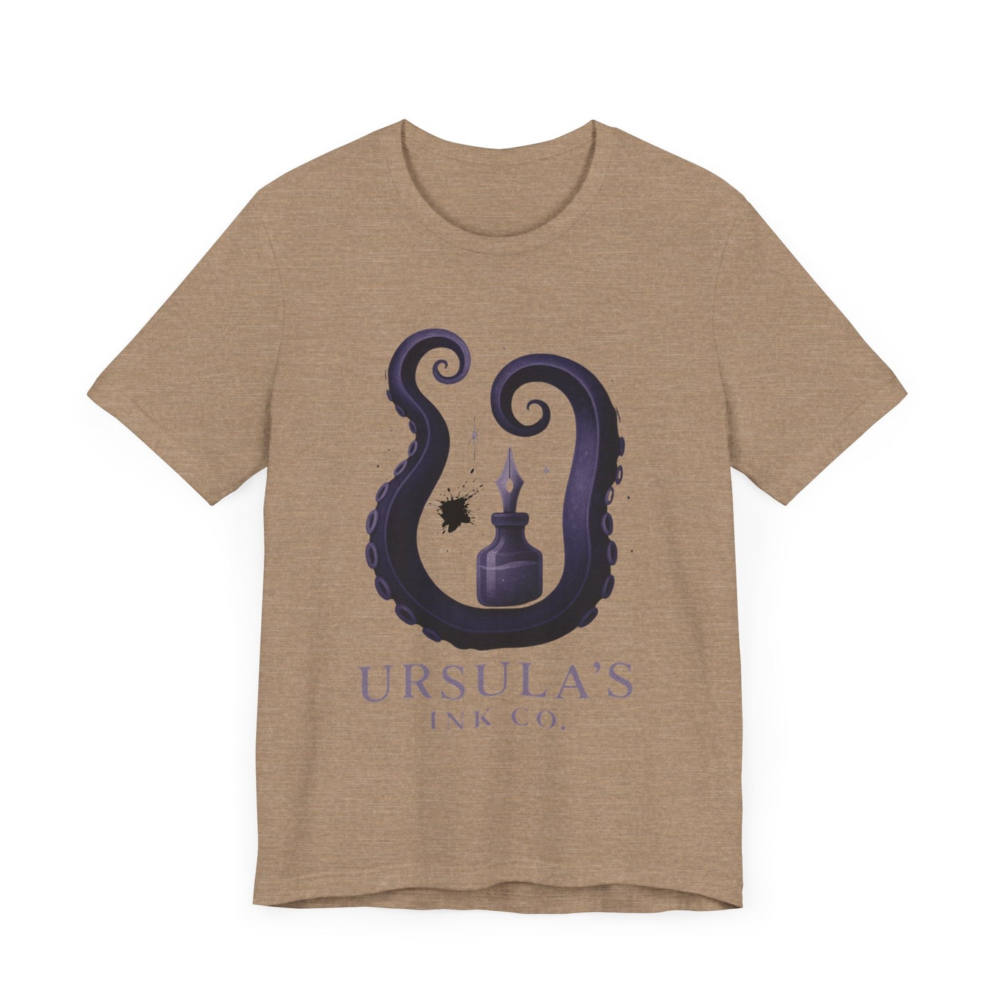 Ursulas Ink Co - Spooky Octopus Tentacle Ink Bottle T-Shirt - Vintage Nautical Style - Villain Themed - Disney Themed