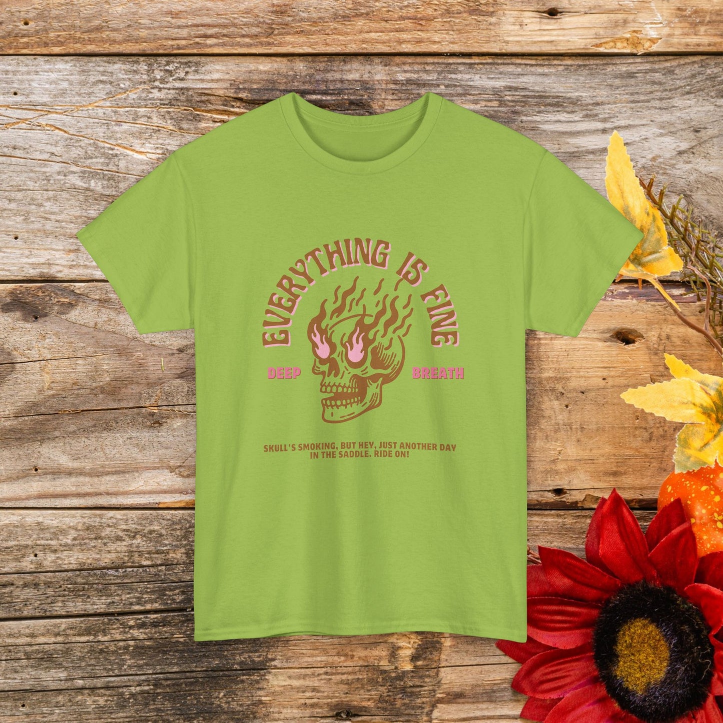 Everything is Fine, Deep Breath" Heavy Cotton T-Shirt