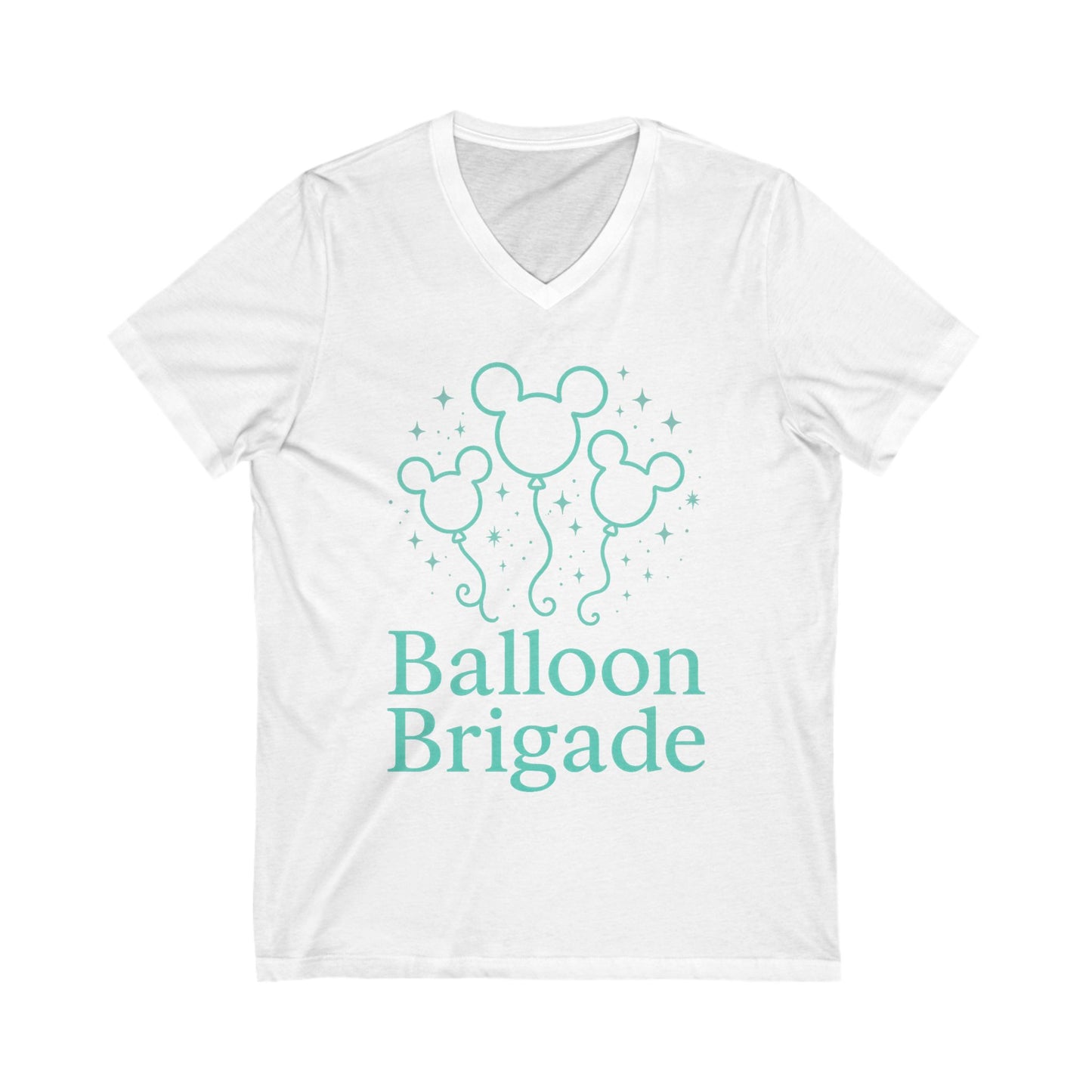 Balloon Brigade Unisex V-Neck Tee, Disney Merchandise, Family Vacation Shirt, Birthday Gift, Magical Moments Apparel
