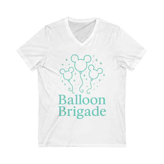 Balloon Brigade Unisex V-Neck Tee, Disney Merchandise, Family Vacation Shirt, Birthday Gift, Magical Moments Apparel