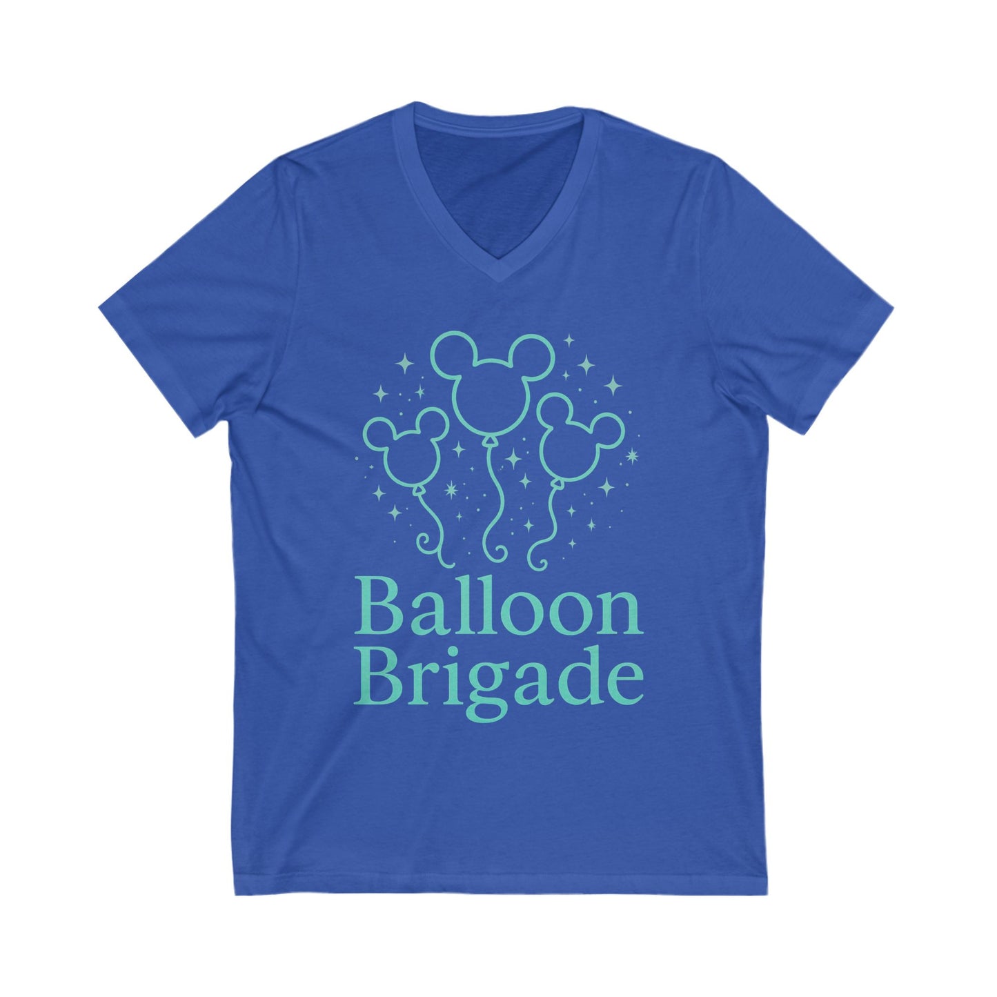 Balloon Brigade Unisex V-Neck Tee, Disney Merchandise, Family Vacation Shirt, Birthday Gift, Magical Moments Apparel