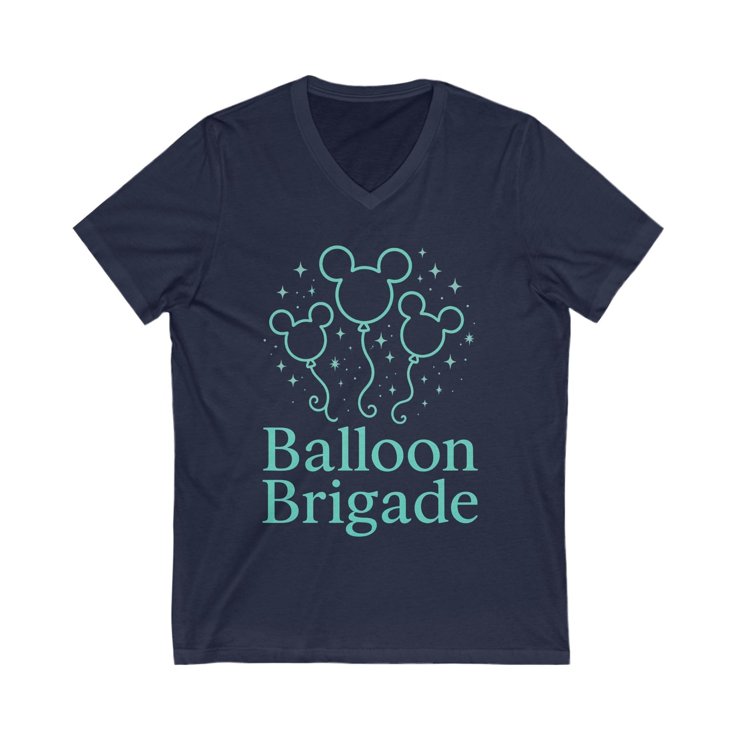 Balloon Brigade Unisex V-Neck Tee, Disney Merchandise, Family Vacation Shirt, Birthday Gift, Magical Moments Apparel