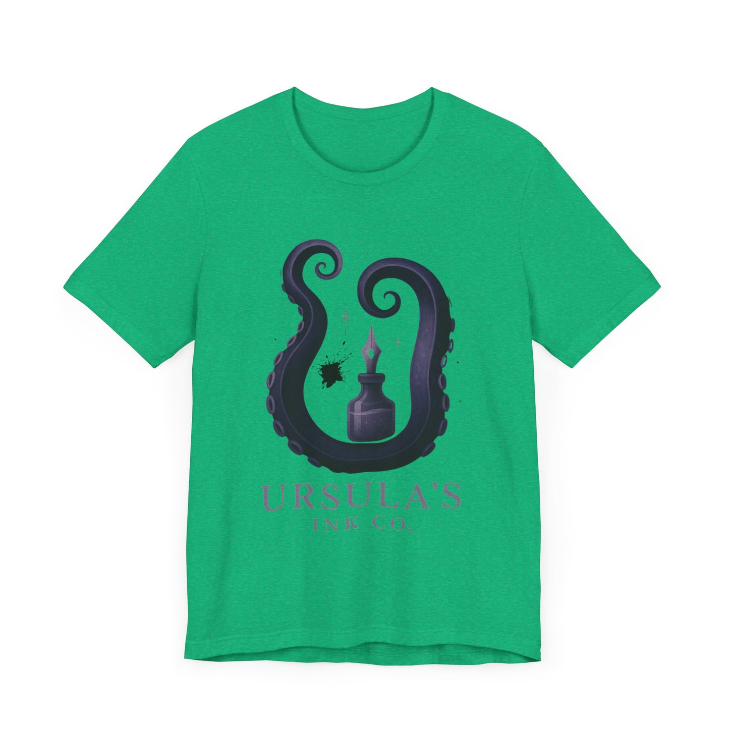 Ursulas Ink Co - Spooky Octopus Tentacle Ink Bottle T-Shirt - Vintage Nautical Style - Villain Themed - Disney Themed