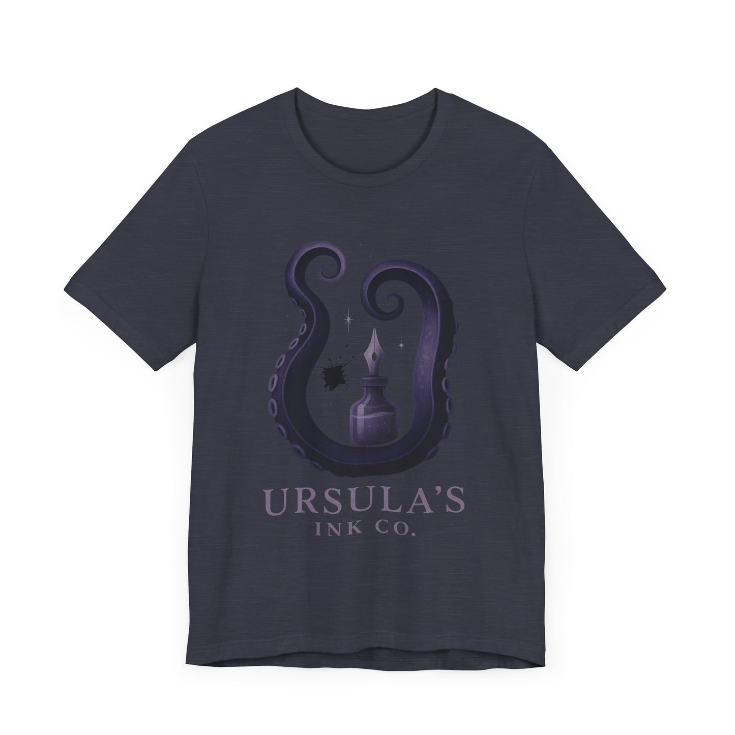 Ursulas Ink Co - Spooky Octopus Tentacle Ink Bottle T-Shirt - Vintage Nautical Style - Villain Themed - Disney Themed