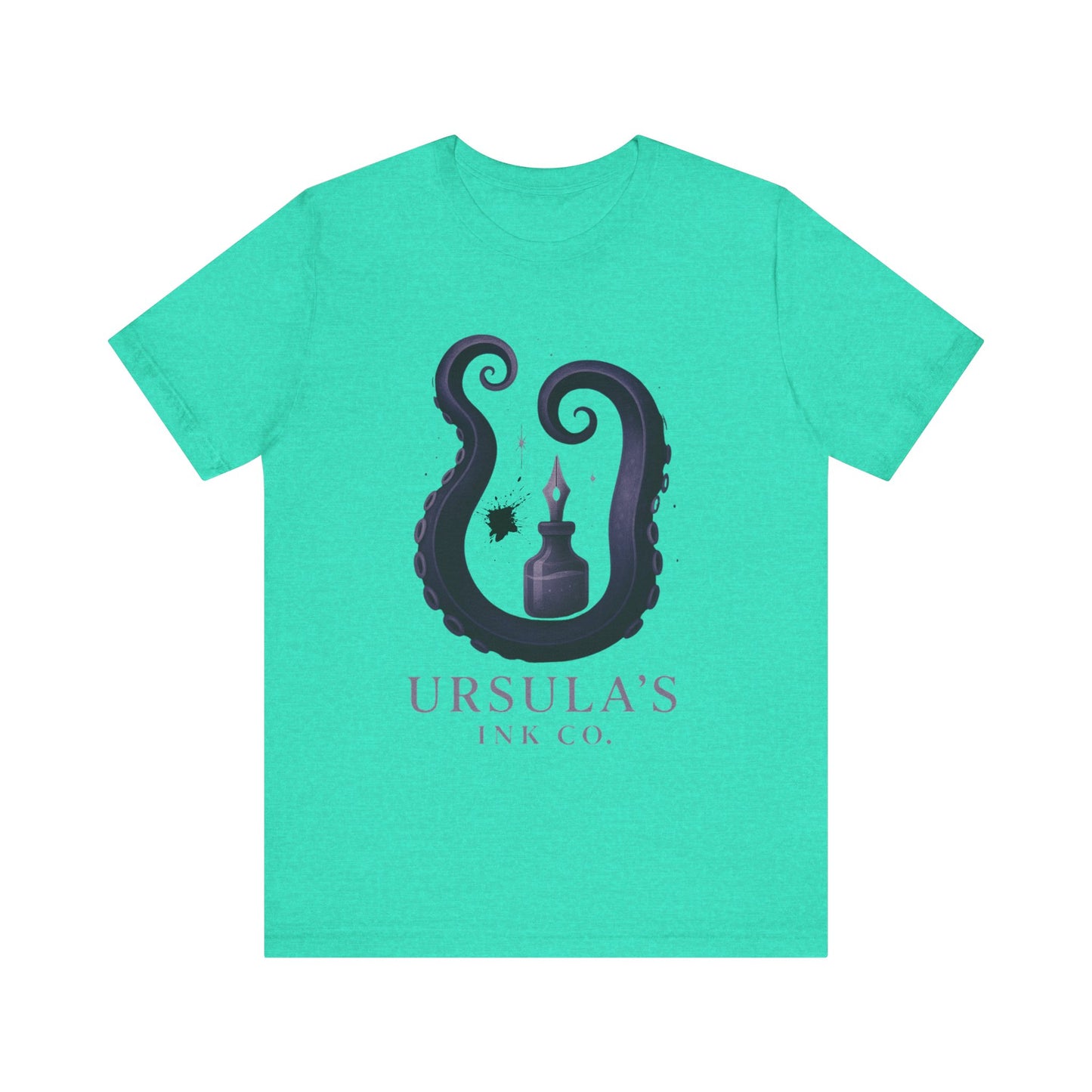 Ursulas Ink Co - Spooky Octopus Tentacle Ink Bottle T-Shirt - Vintage Nautical Style - Villain Themed - Disney Themed