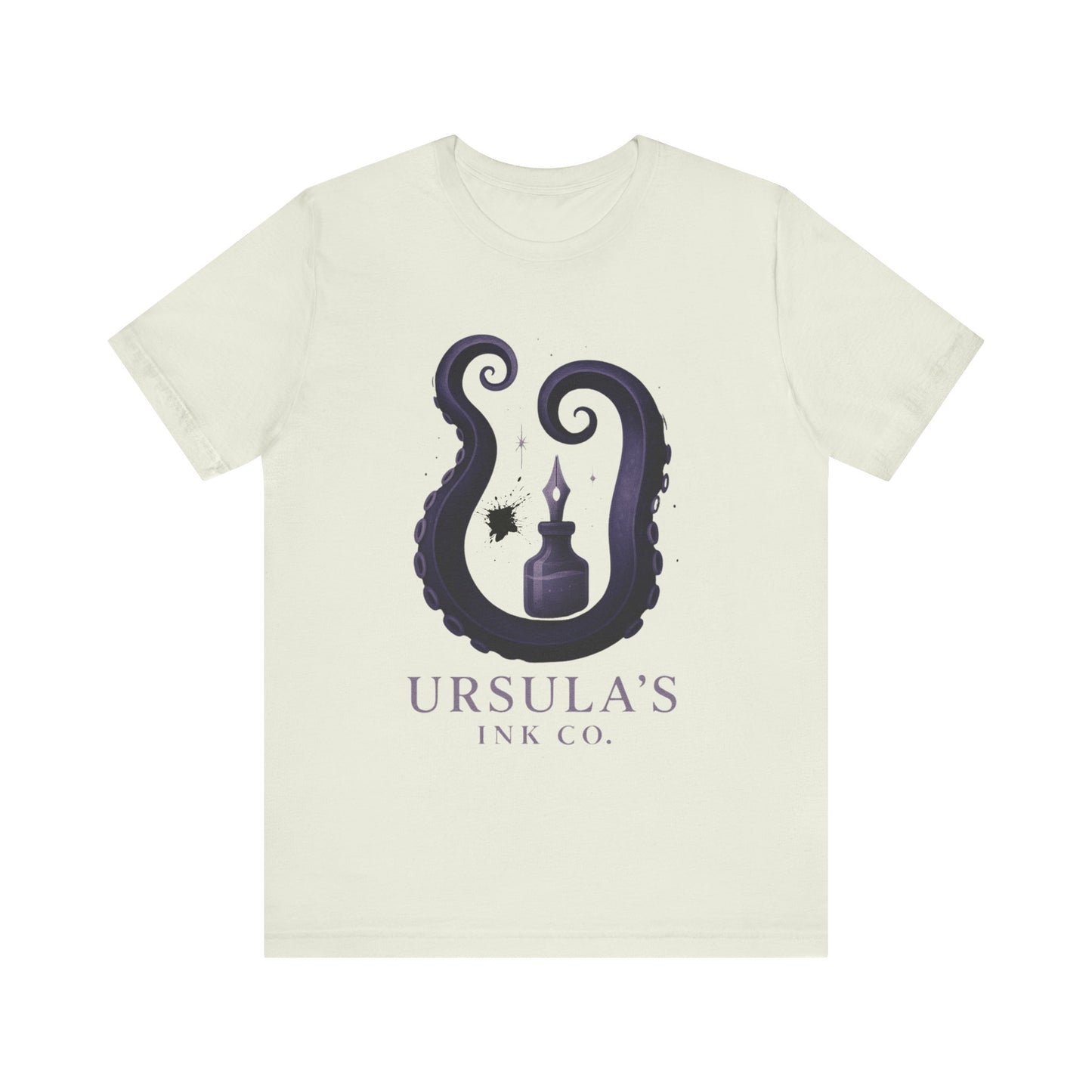 Ursulas Ink Co - Spooky Octopus Tentacle Ink Bottle T-Shirt - Vintage Nautical Style - Villain Themed - Disney Themed