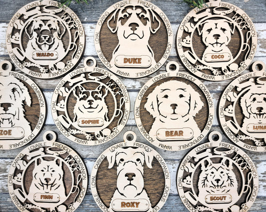 Custom Dog Breed Ornament – 4 Inch (Personalization Available)